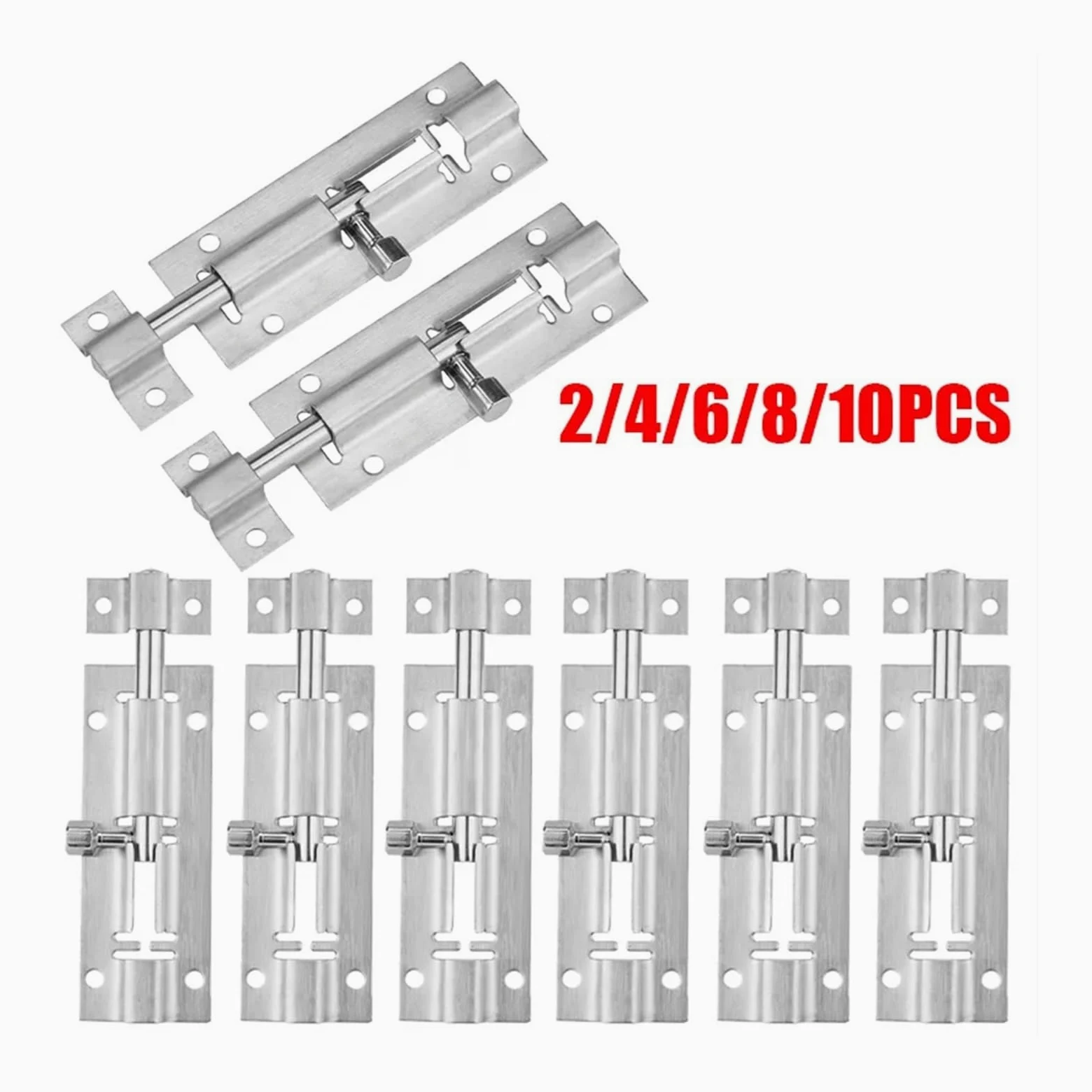 Chiavistelli Per Porte 2/4/6/8/10PC Porta In Acciaio Inox Serratura di Sicurezza Fibbia Finestra Fermo Addensato Cancello Scorrevole Torre Bulloni Fermo Cattura ferramenta for la casa(20Pcs)