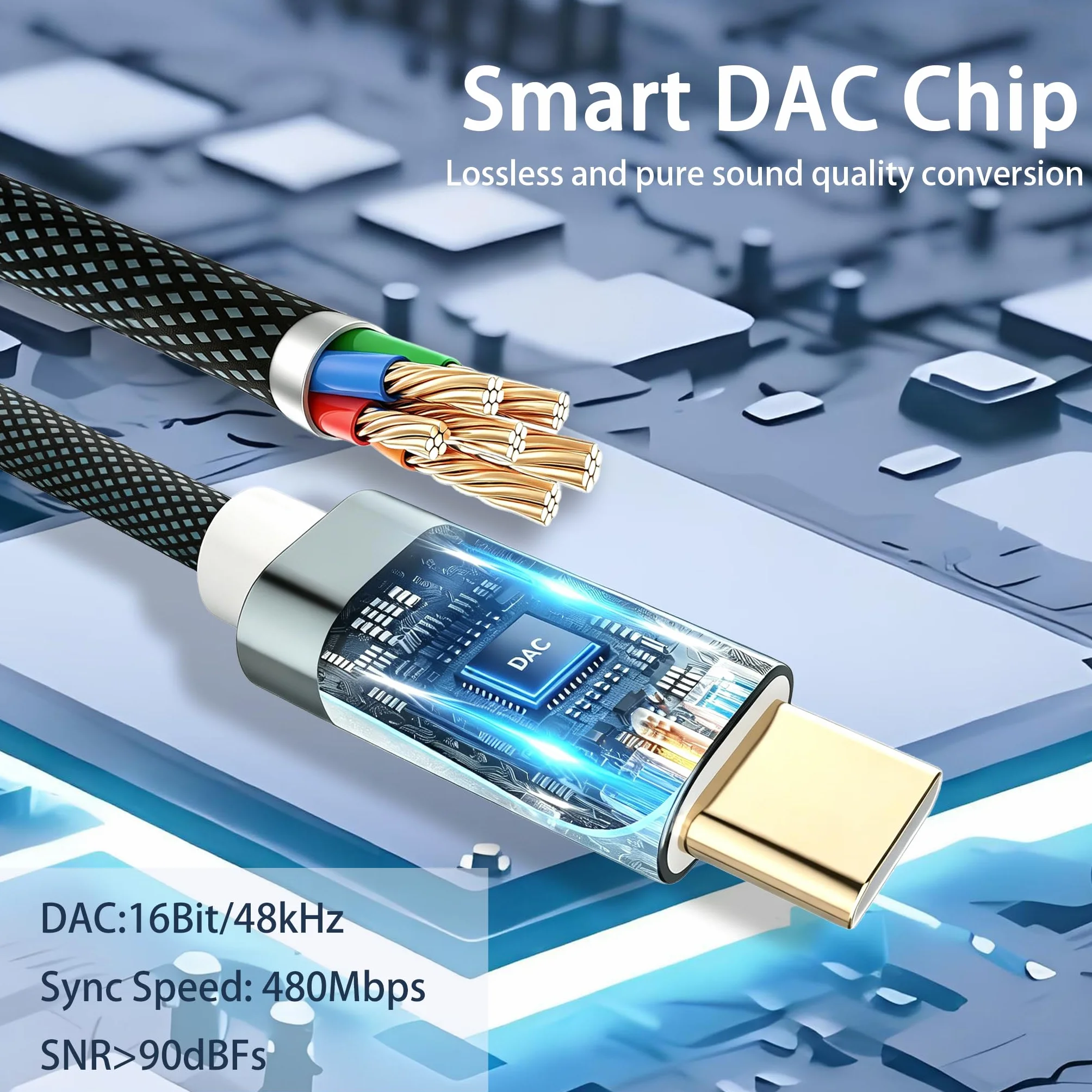 YISH Adattatore USB C Jack 3.5mm：Audio Aux USB Tipo C a Jack Adattatore con Chip DAC per 3.5mm Cuffie Compatibile con iPhone 17 16 15 Pro Max Air Samsung Galaxy S26 S25 S24 S23 Ultra iPad MacBook Pro