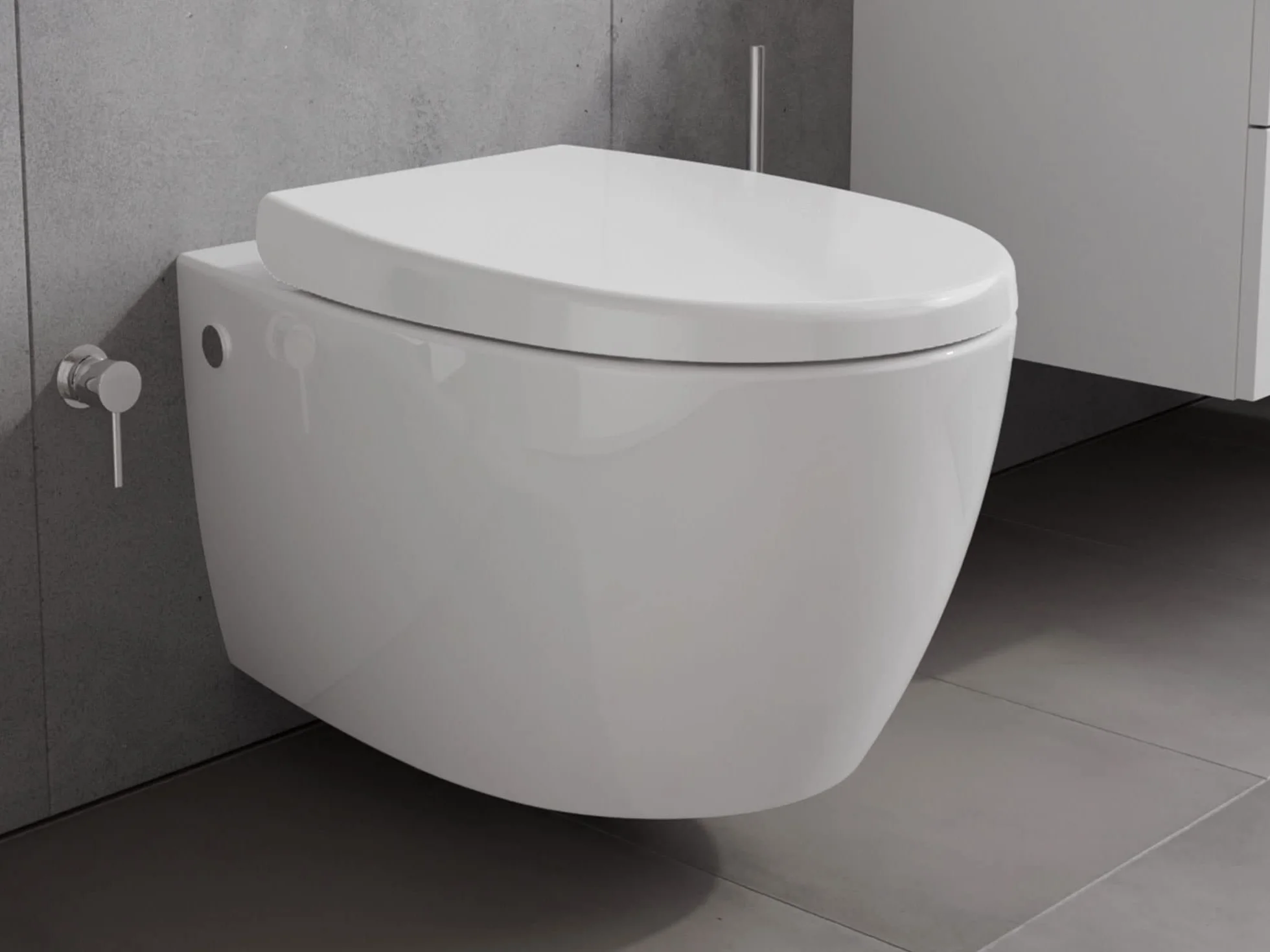 Aqua Bagno WC Taharet sedile per WC da doccia Soft Close sospeso con funzione bidet e sciacquone profondo ceramica