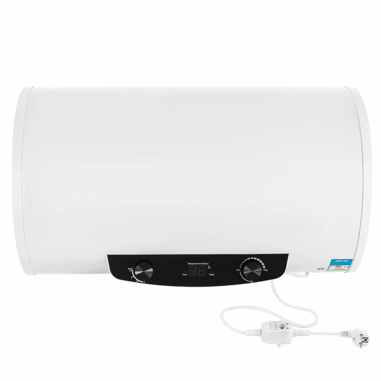 Scaldabagno Elettrico 50/120 Litri, Boiler Elettrico da Parete 2000W, Max. Temp 75°C, 220V, Orizzontale, Serbatoio in Acciaio Smaltato, Scaldacqua Elettrico Bagno e Doccia (50 Litri)