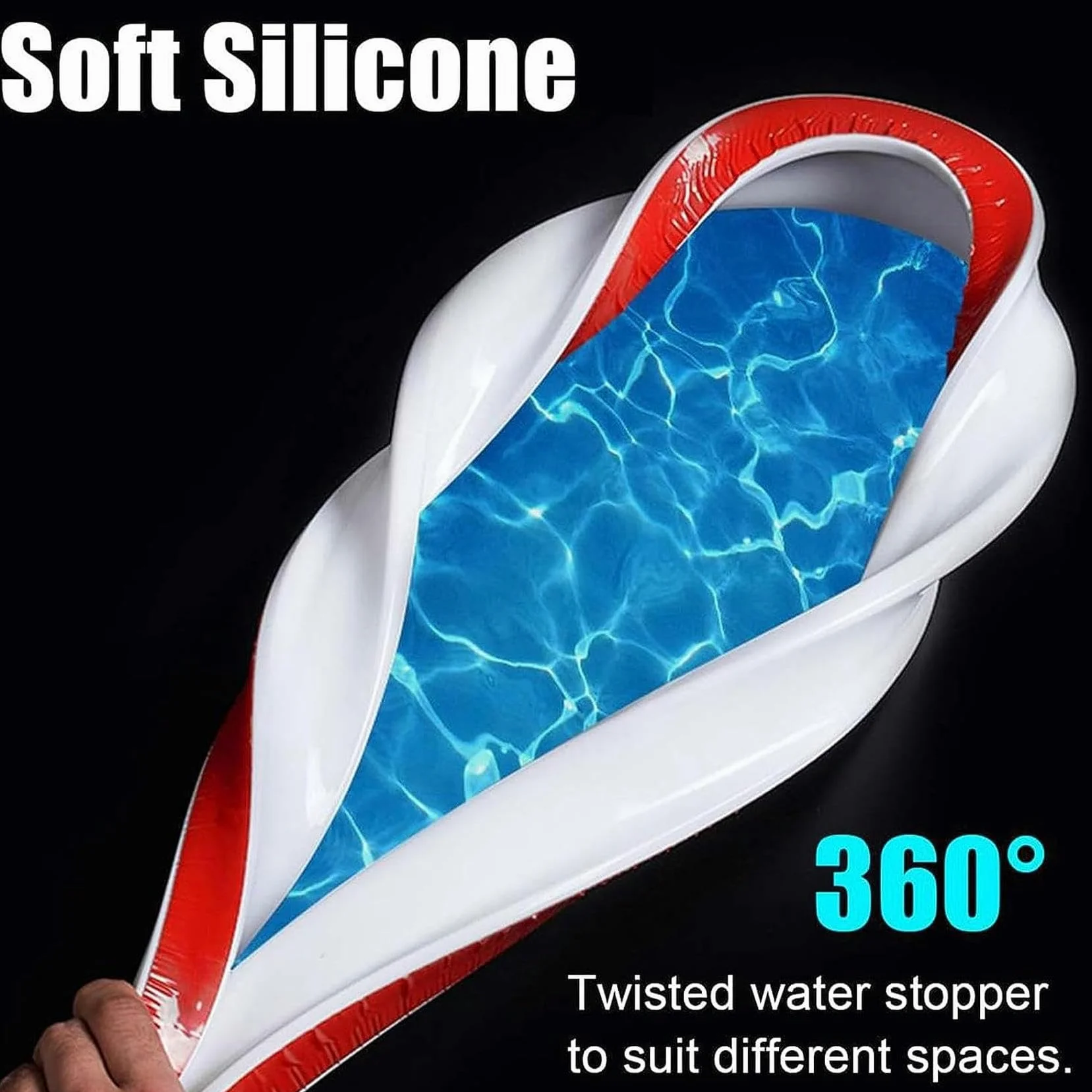 Protezione dall'acqua in silicone da 78 pollici, barriera impermeabile con soglia per doccia in silicone, barriera per doccia con tappo dell'acqua Diga in gomma Blocco dell'acqua in silicone Separazio