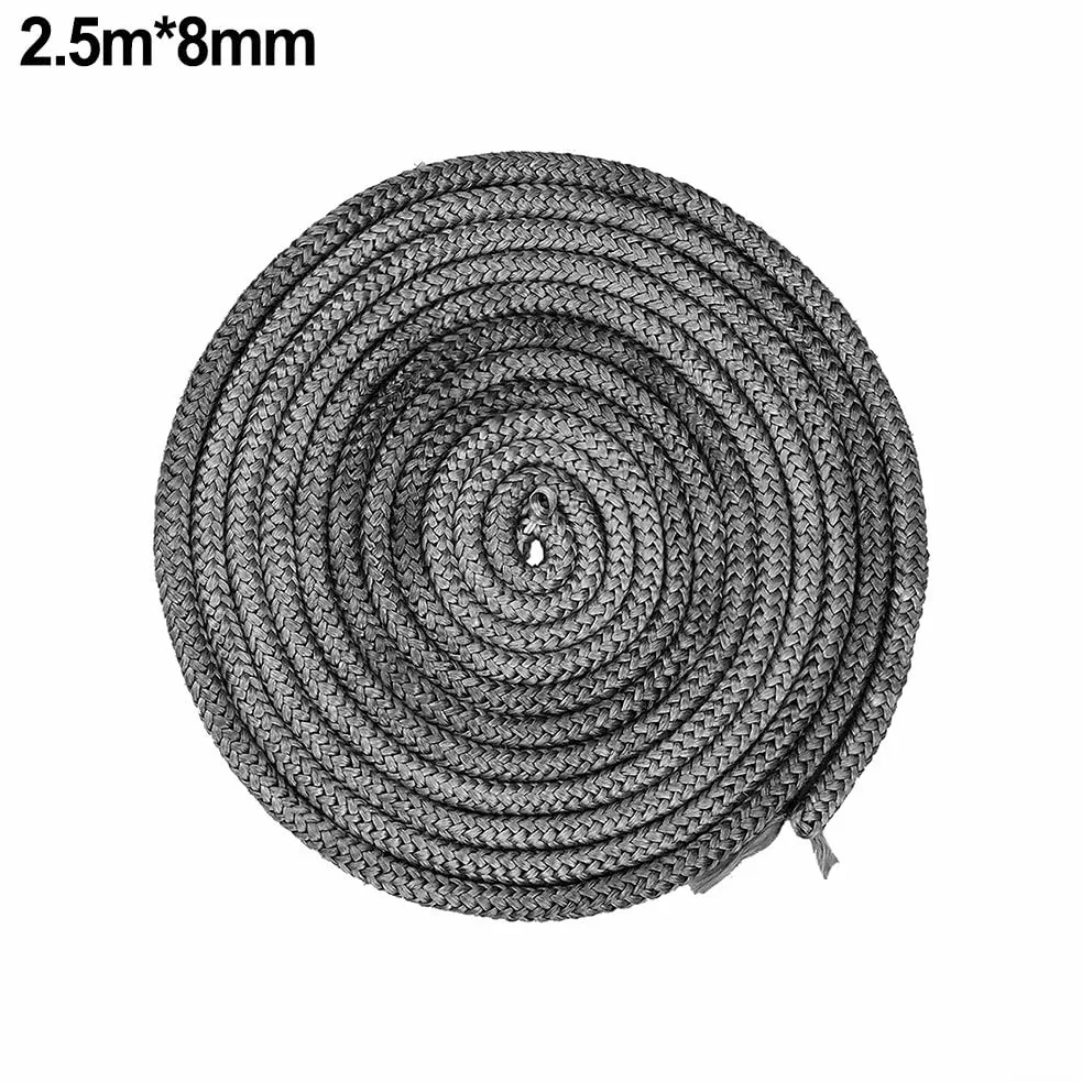Guarnizione in corda di vetroresina, Guarnizione della corda guarnizione stufa in fibra di vetro for pellet tronchi a legna 8-16mm 2,5 m nero(2.5m*8mm)
