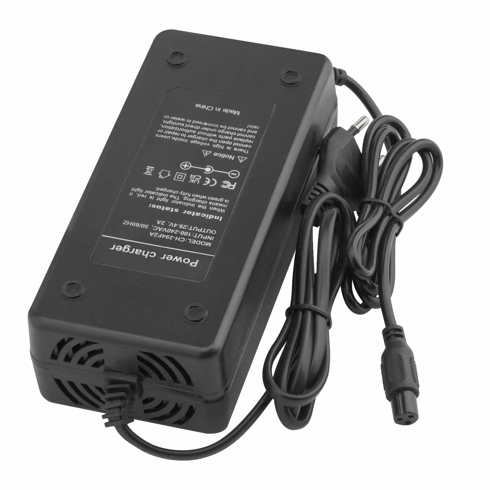 29,4V 2A Li-Ion Caricabatterie con Testina DC, XLR 3 Pin, 3P GX16, 3P GX12, 3P Adattatore di Alimentazione Plug