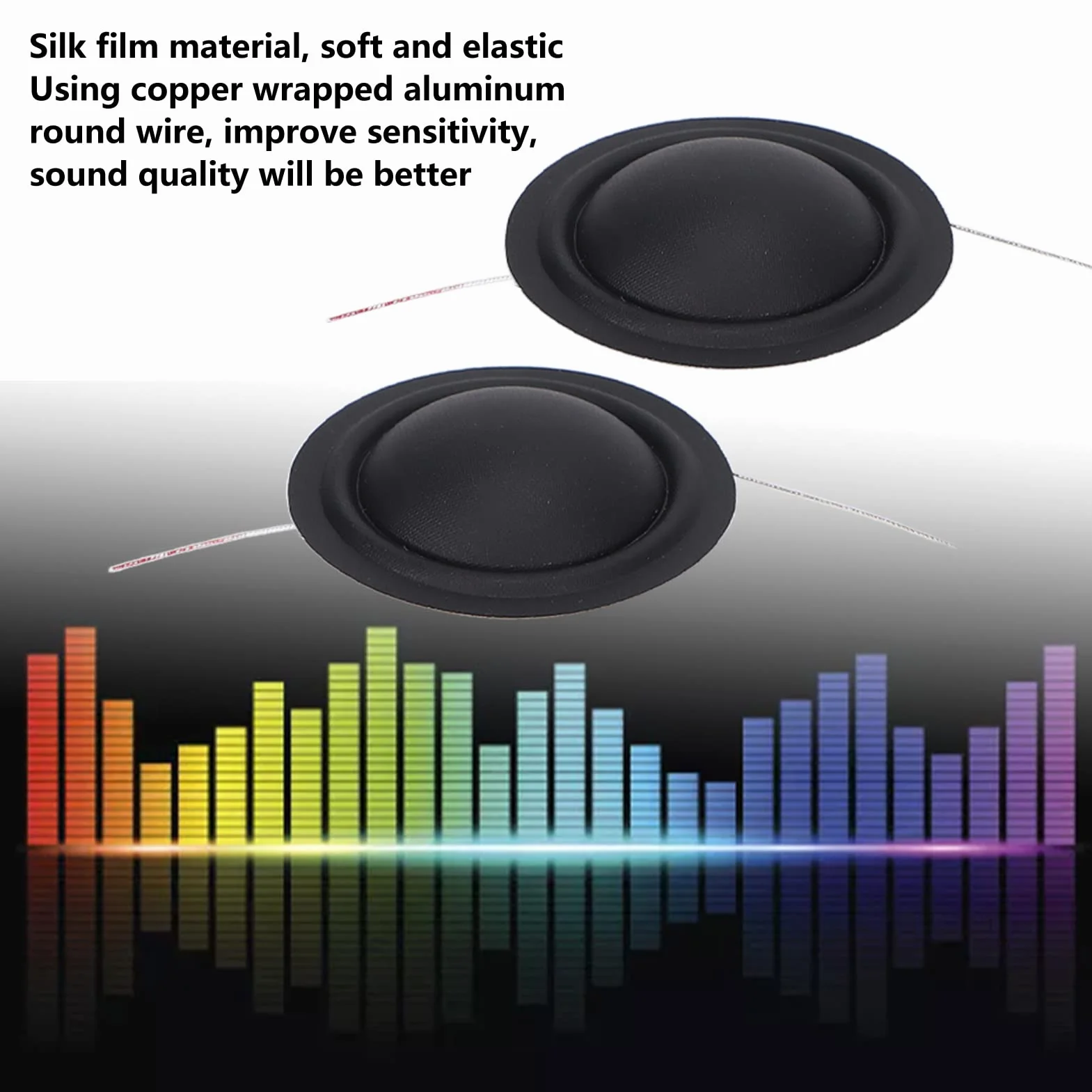 Annadue 2Pcs 25mm Tweeter Bobina Vocale, Pellicola di Seta per Dome Film, Sostituzione Fai da Te per Parti di Riparazione di Altoparlanti