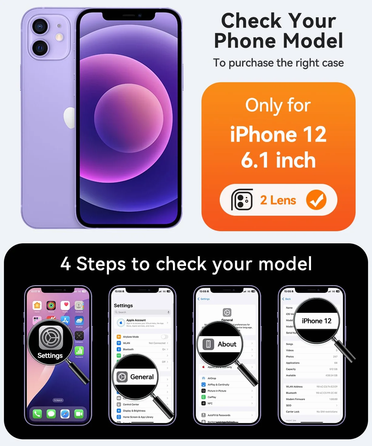 CANSHN Magnetica Cover per iPhone 12(6.1 Pollici), [Protezione Completa Della Fotocamera] Custodia Traslucida Opaca Protettiva Sottile Antiurto,Blu Profondo