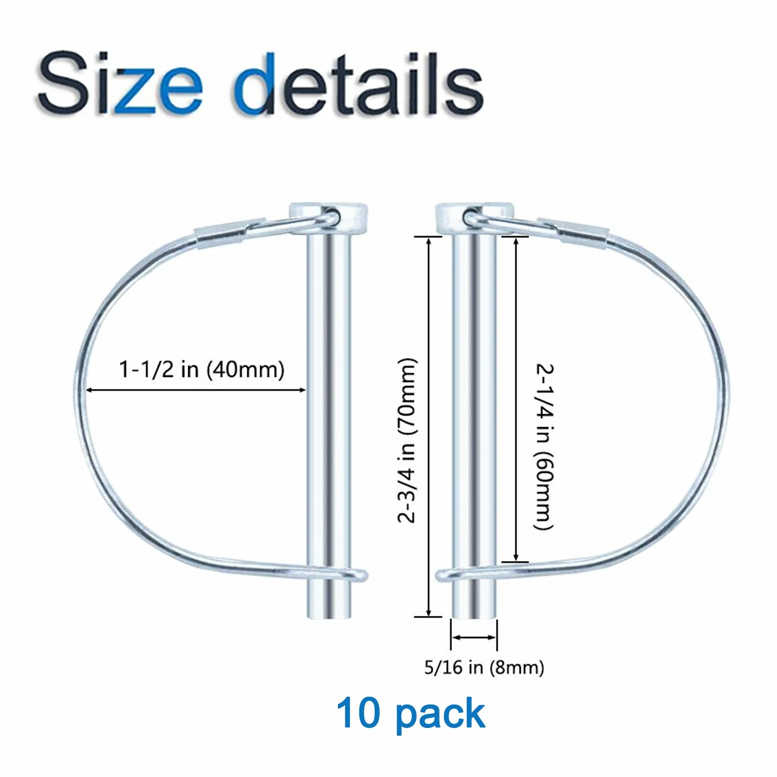 Increway, perni di bloccaggio 1/4" x 2-1/4"