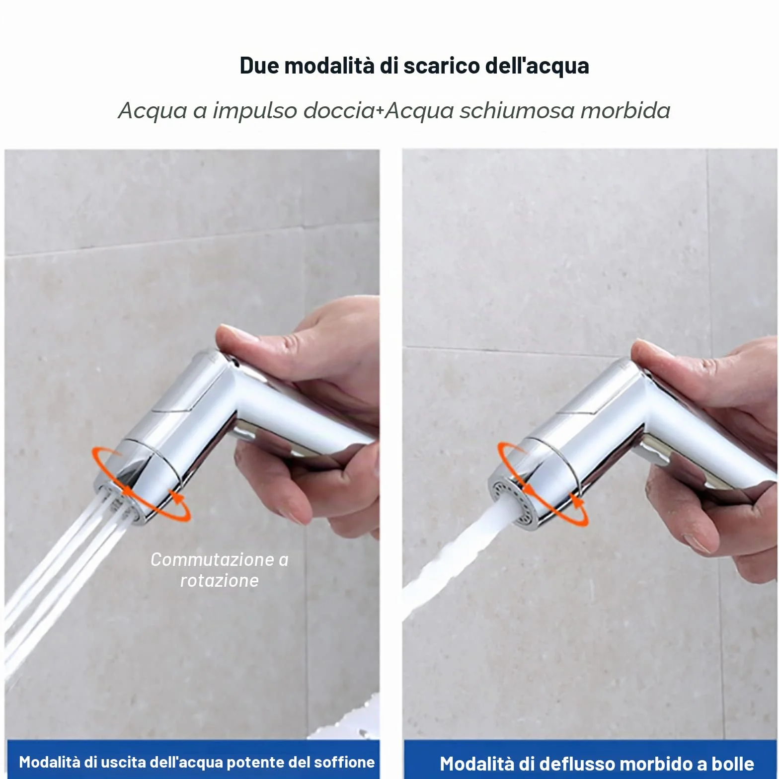 Doccetta bidet a mano ABS Cromo regolabile kit spray per pannolini bambini con erogatore rubinetto tubo gancio