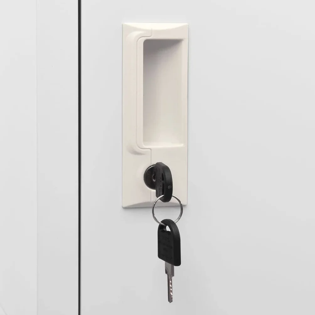 SYDE Armadio in acciaio 38 x 45 x 180 cm con serratura | 2 scomparti, asta per appendere, ideale per spogliatoio