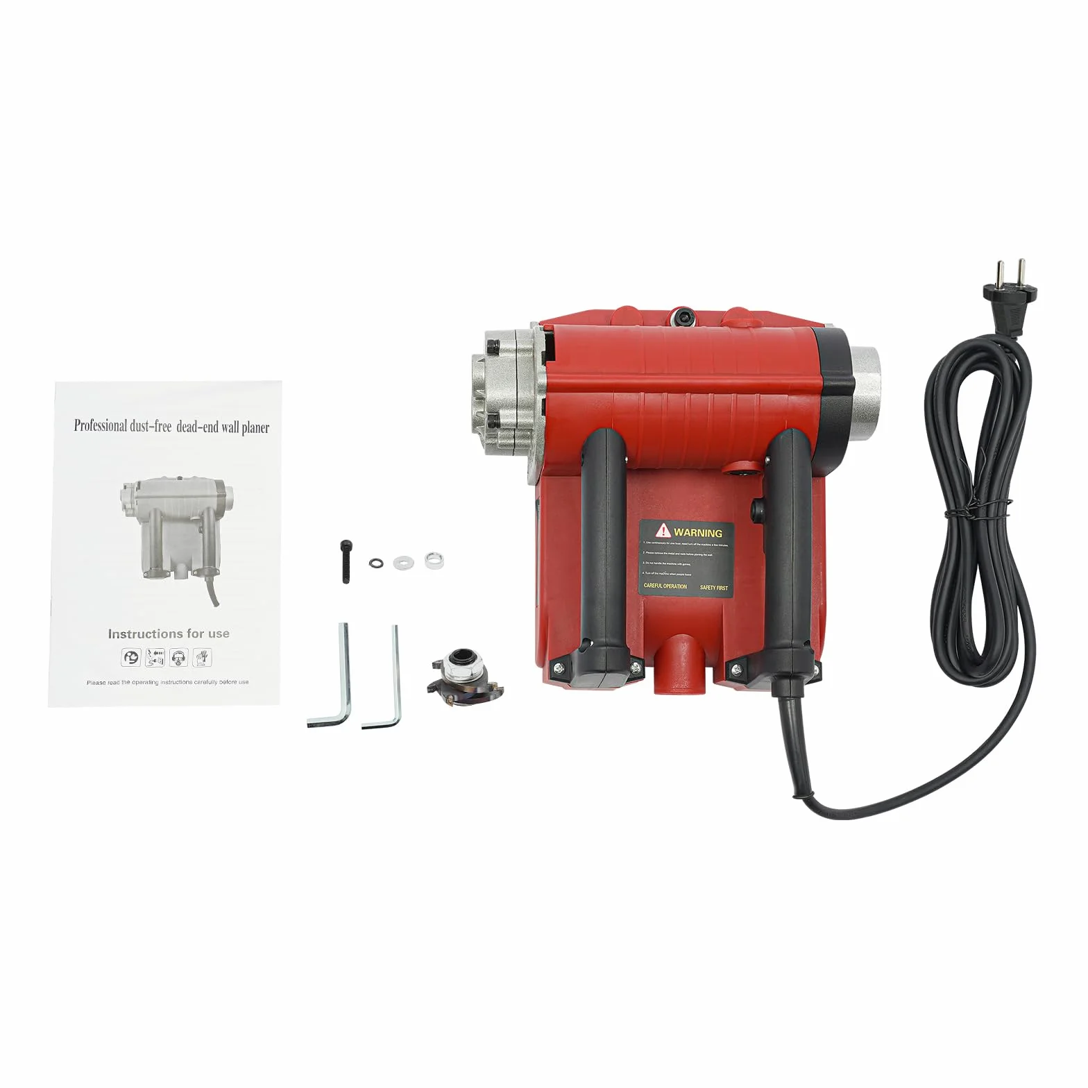 Fresa per calcestruzzo, 4580 W, 3500 u/min, 15 cm, larghezza 1-4 mm, regolazione della profondità, lame in acciaio al tungsteno, connettore aspirapolvere, cavo da 3 m, rosso, per intonaco, cemento