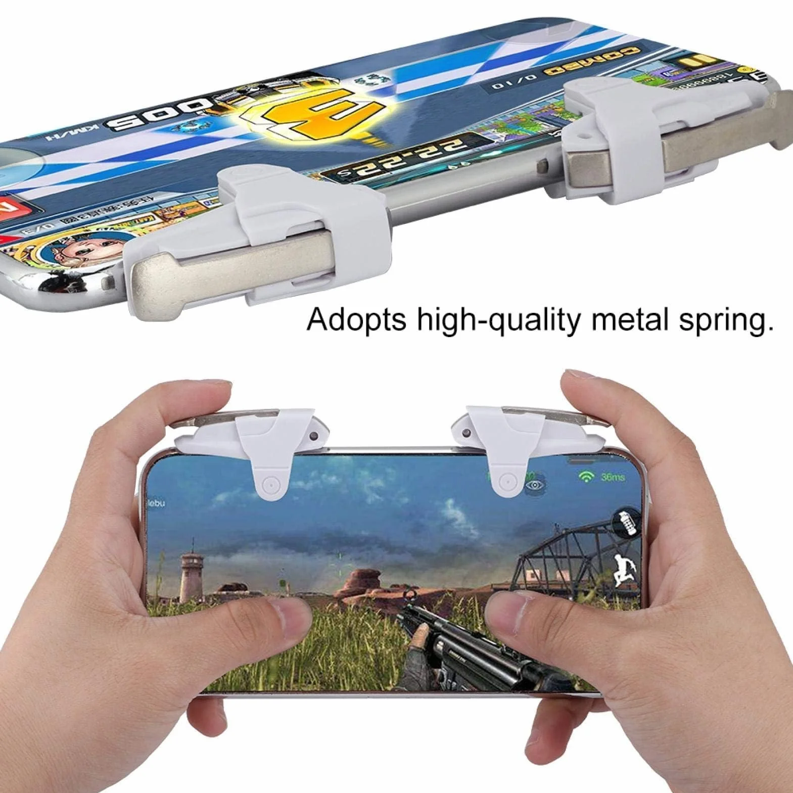Agatige Trigger di Gioco, Controller di Gioco Mobile Pulsanti Gaming Trigger Joystick Portatili Game Pulsante PUBG per Cellulare Telefono Smartphone da 4-7 pollici con Spessore di 6-11 mm