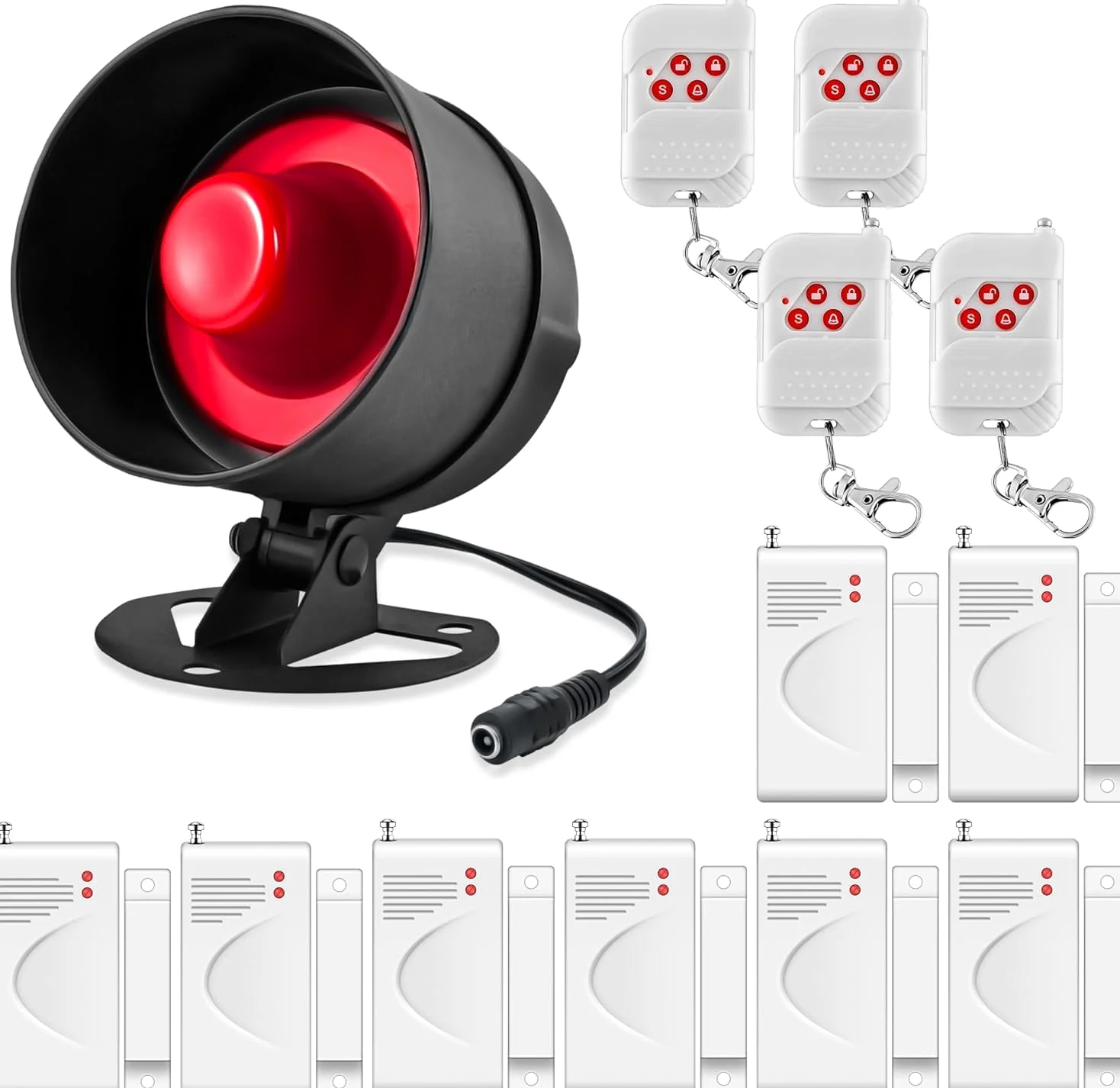 Kit di Allarme Antifurto Wireless per Porta 120dB, Allarme Casa con Sensore di Contatto per Porta e Controllo Remoto, Sistema di Sicurezza per Casa, Appartamento, Capannone, Garage