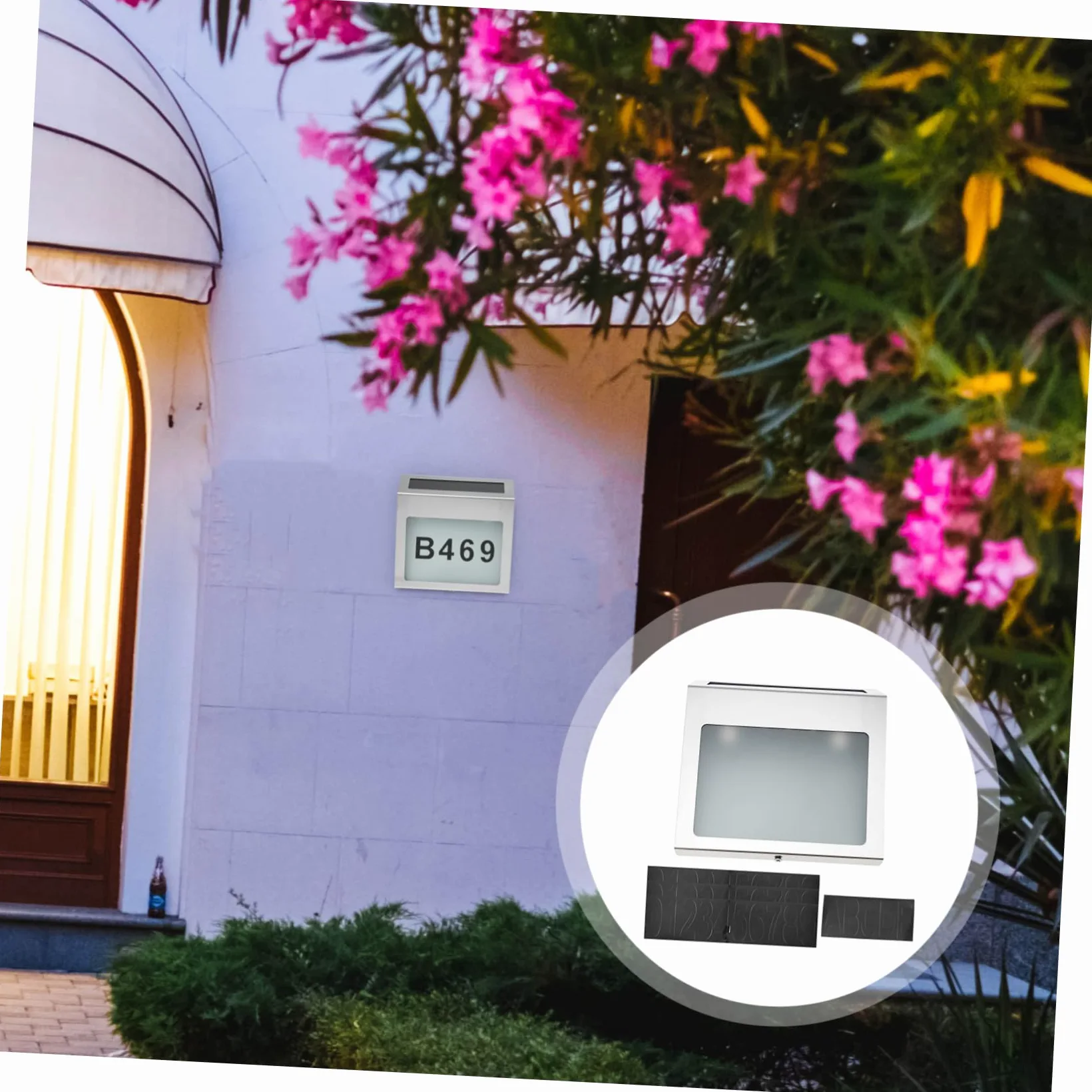 Housoutil Lampada a Energia Solare Per Numero Civico Luce a Led Per Targa Porta Realizzata Con Materiali Durevoli e Resistente Alle Intemperie