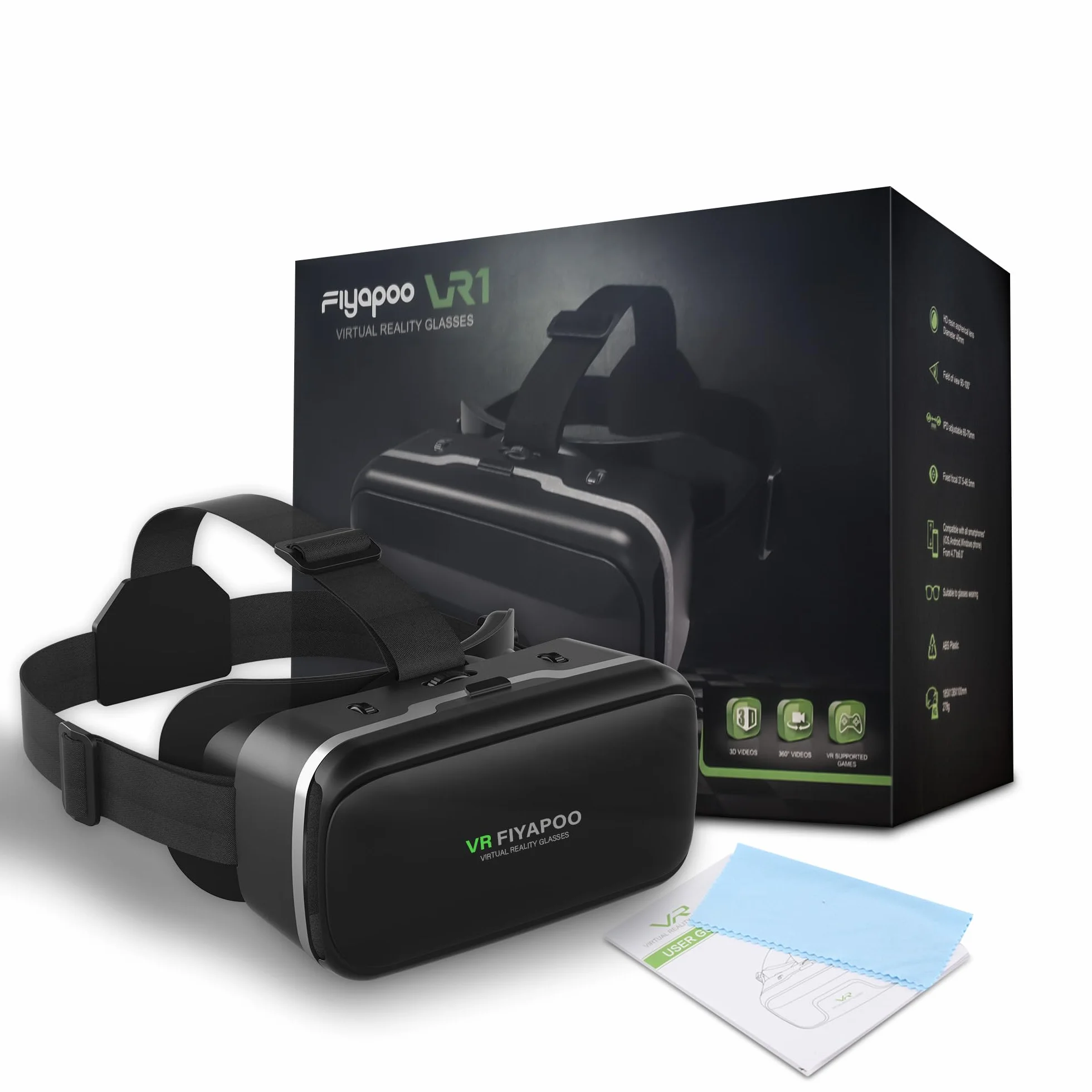 Occhiali VR 3D per Smartphone, 3D Visore Realtà Virtuale, HD VR per Film & Giochi, Compatibile con la Maggior parte degli Smartphone (4,7-6,7 Pollici). Regalo di Natale Perfetto.