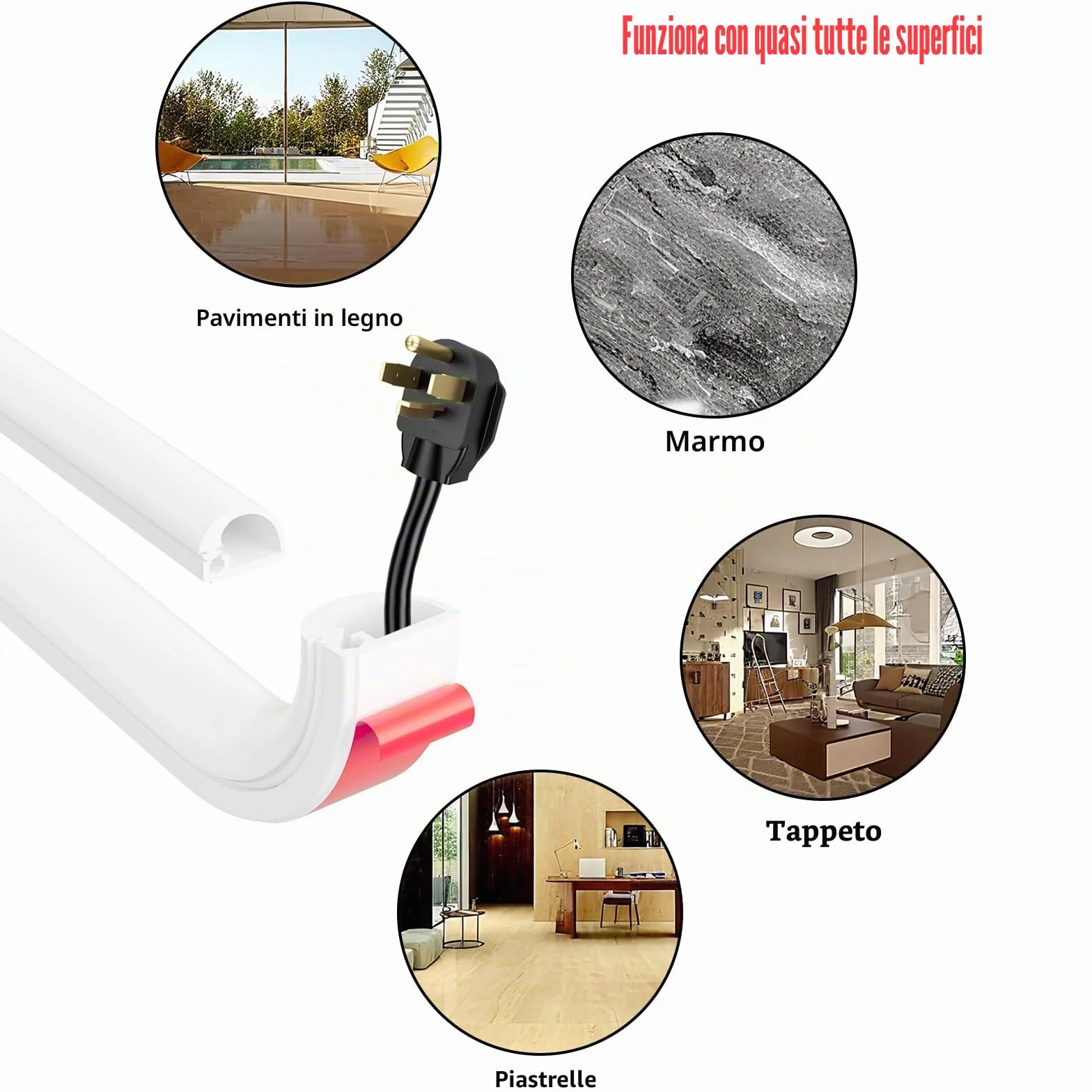 Canalina Passacavi Adesiva Bianca 1M PVC Flessibile Protezione Cavi Parete Esterni Resistente Alle Intemperie