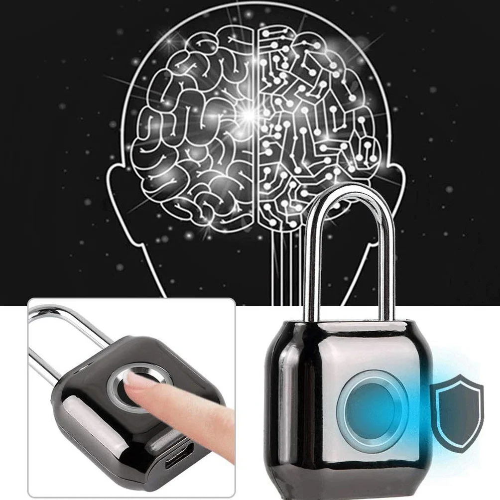 Lucchetto per impronte digitali Smart Touch Lock Metallo Impermeabile IP65 Antifurto Int Keyless per palestra Armadietto Zaino da scuola Valigia Bagagli da viaggio