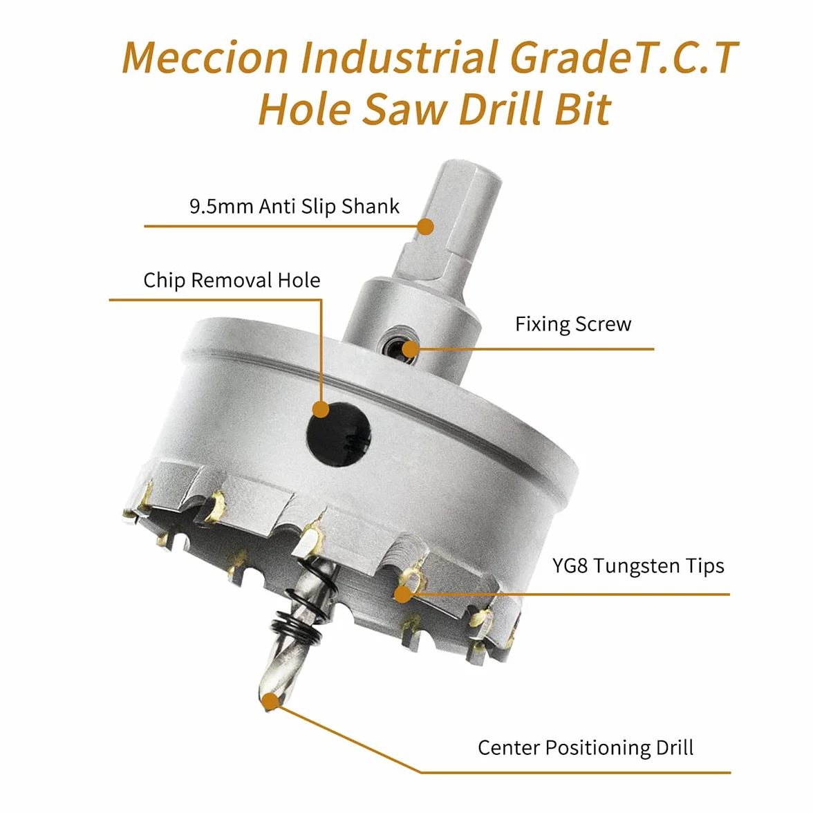 TCT Seghe a Tazza in Carburo 30mm, Taglierina per Fori Heavy Duty per Acciaio Inossidabile