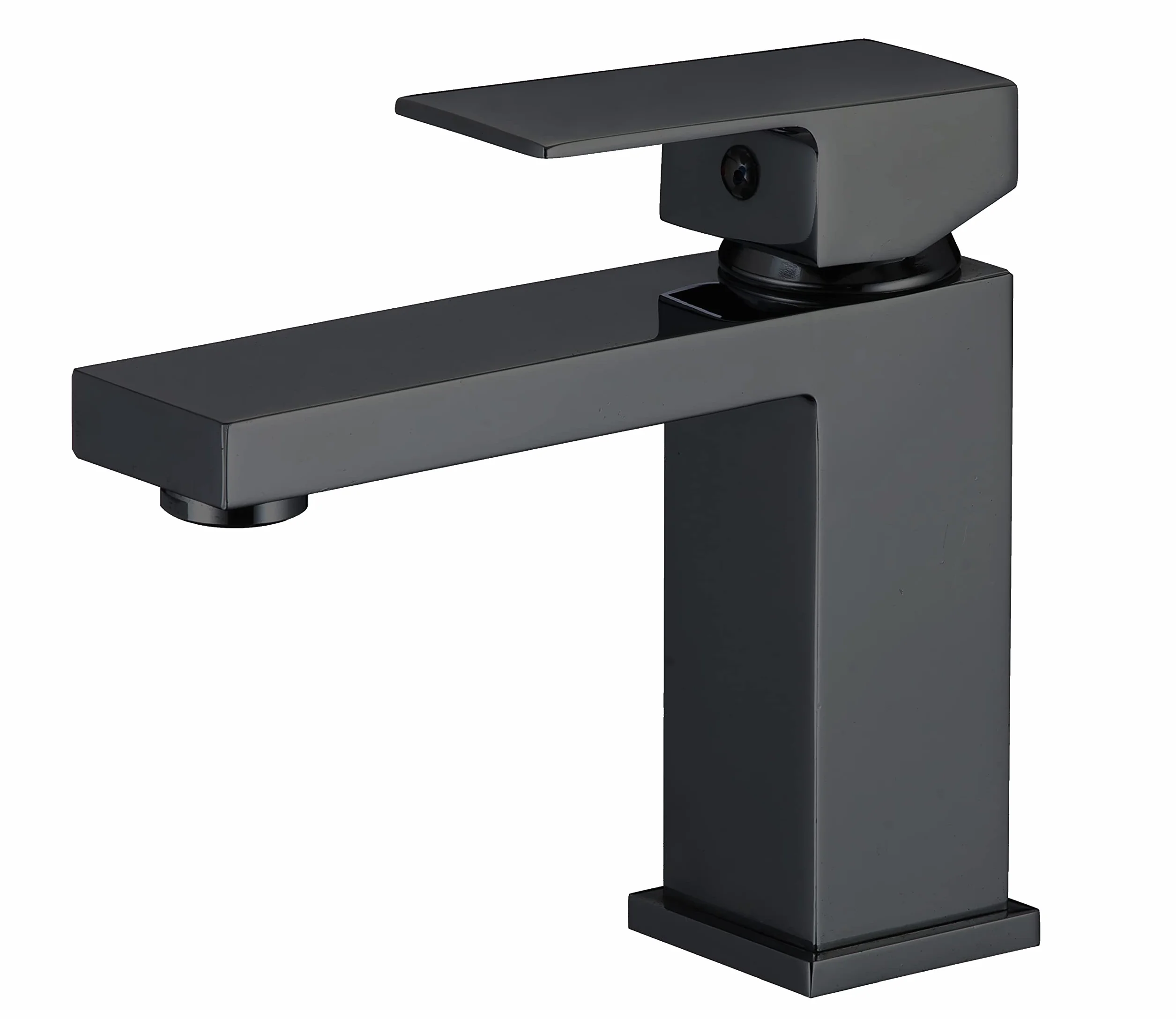 VALAZ Rubinetto Bagno Lavabo Nero Opaco | Miscelatore Lavabo Bagno Acqua Fredda e Calda, Risparmio Acqua | Installazione Facile e Veloce | Ottone, Inossidabile, Elegante, Quadrato, Serie Segura