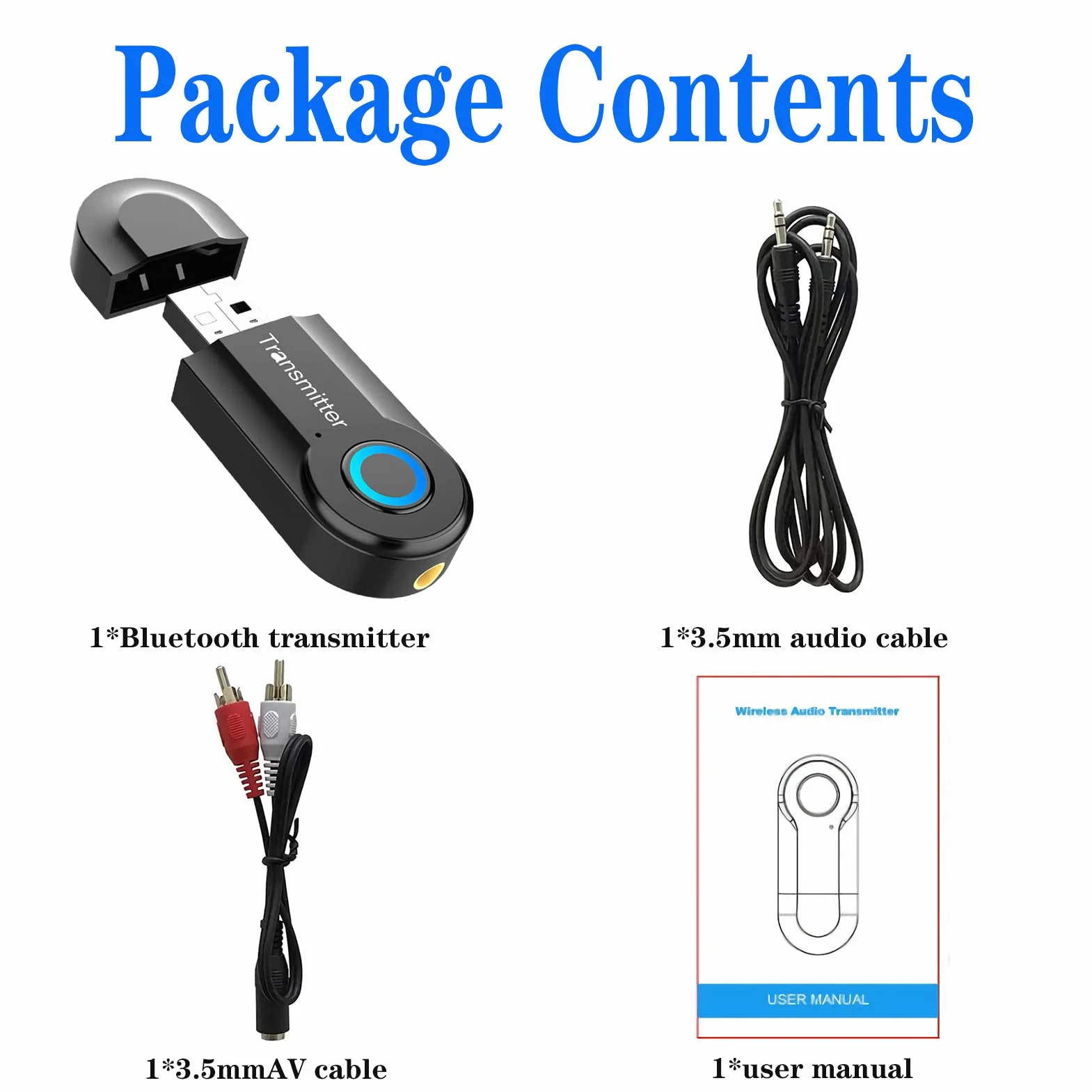 Trasmettitore Bluetooth 5.0, Adattatore Portatile A Bassa Latenza, Audio Stereo Wireless Da 3,5 Mm Per Tv, Cuffie, Mp3, Mp4