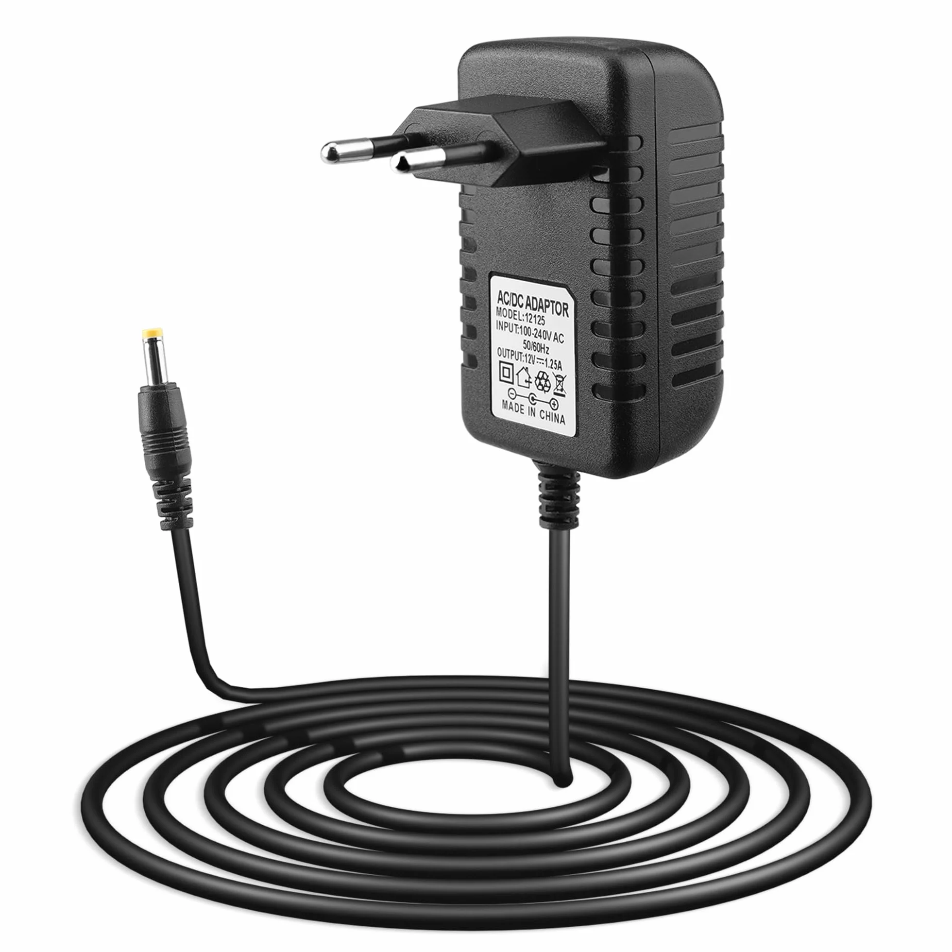 Xahpower 15W Caricatore per Echo Dot (3a/4a generazione), 12V Cavo Alimentatore Compatibile con Echo Show 5 (1a/2a generazione), Echo Dot (3a/4a generazione) con Orologio, Echo Spot e Fire TV Cube