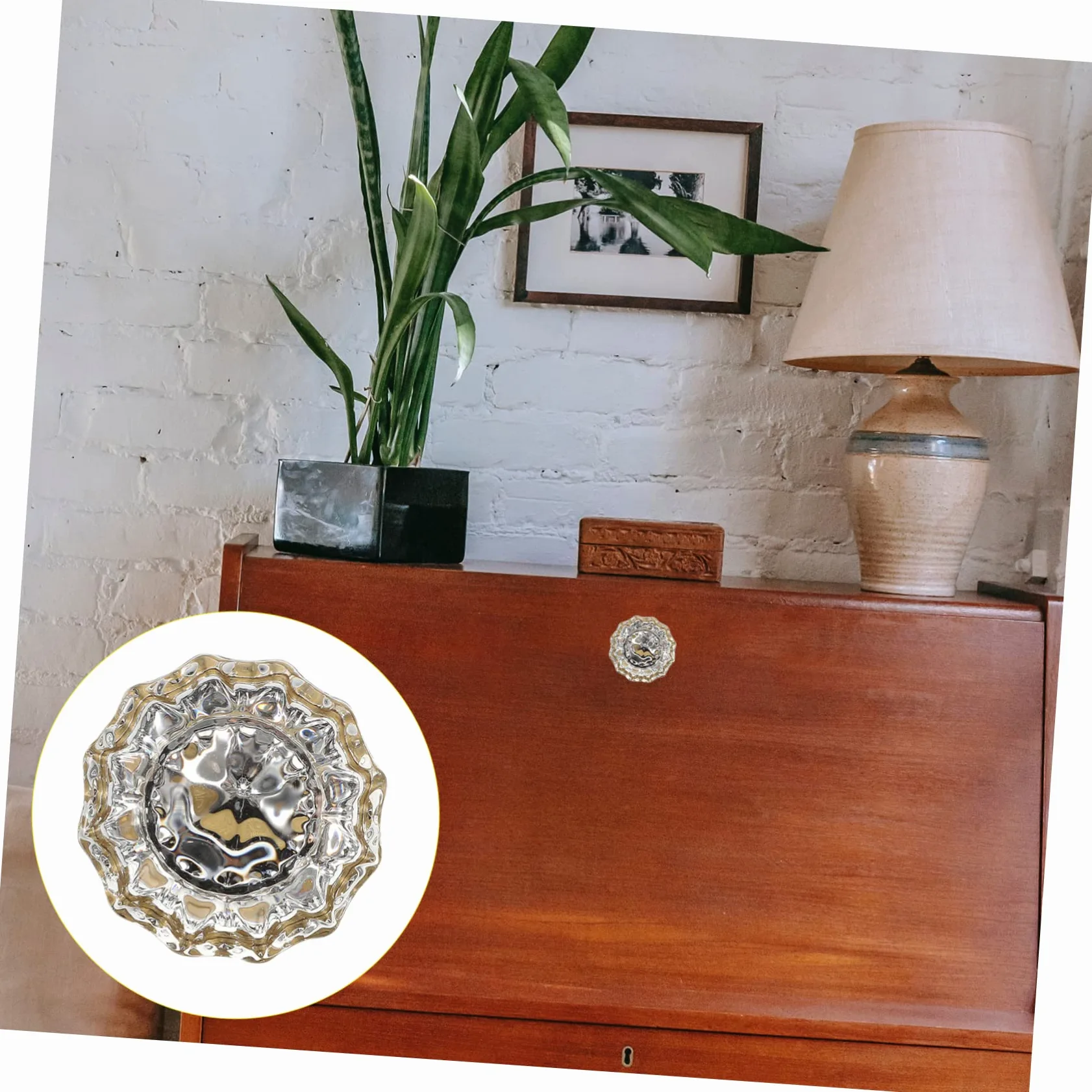 WOONEKY 4 Pomelli Per Cassetti A Forma Di Fiore in Cristallo Con Design A Forma Di Fiore Per Mobili Cassettiere Facili Da Installare Per La Casa
