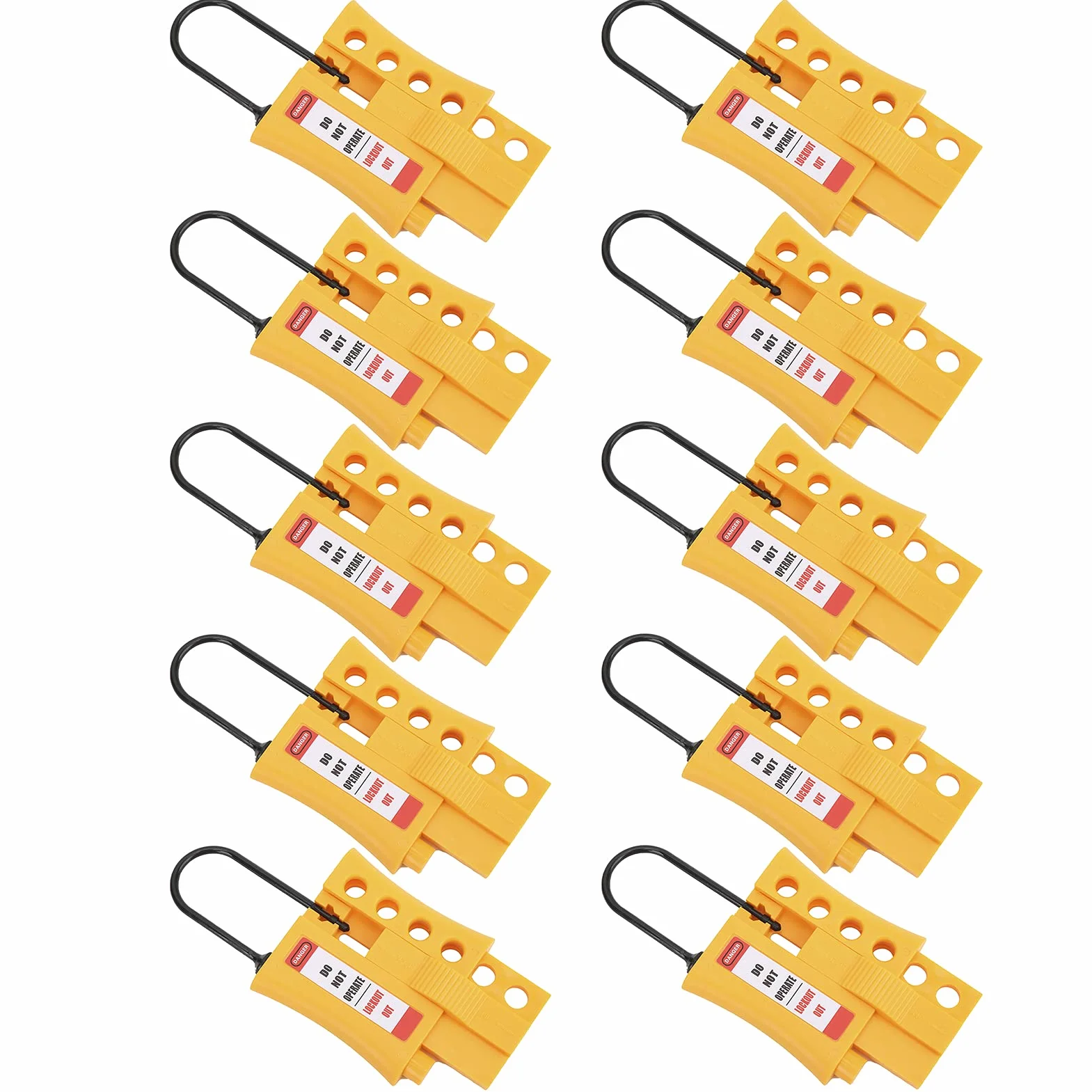 Lucchetto di Sicurezza in Nylon a 4 Fori Durevole 10 Pezzi 3 Mm per Isolamento Elettrico e Bloccaggio Adatto per Kit di Etichettatura per Blocco Elettrico