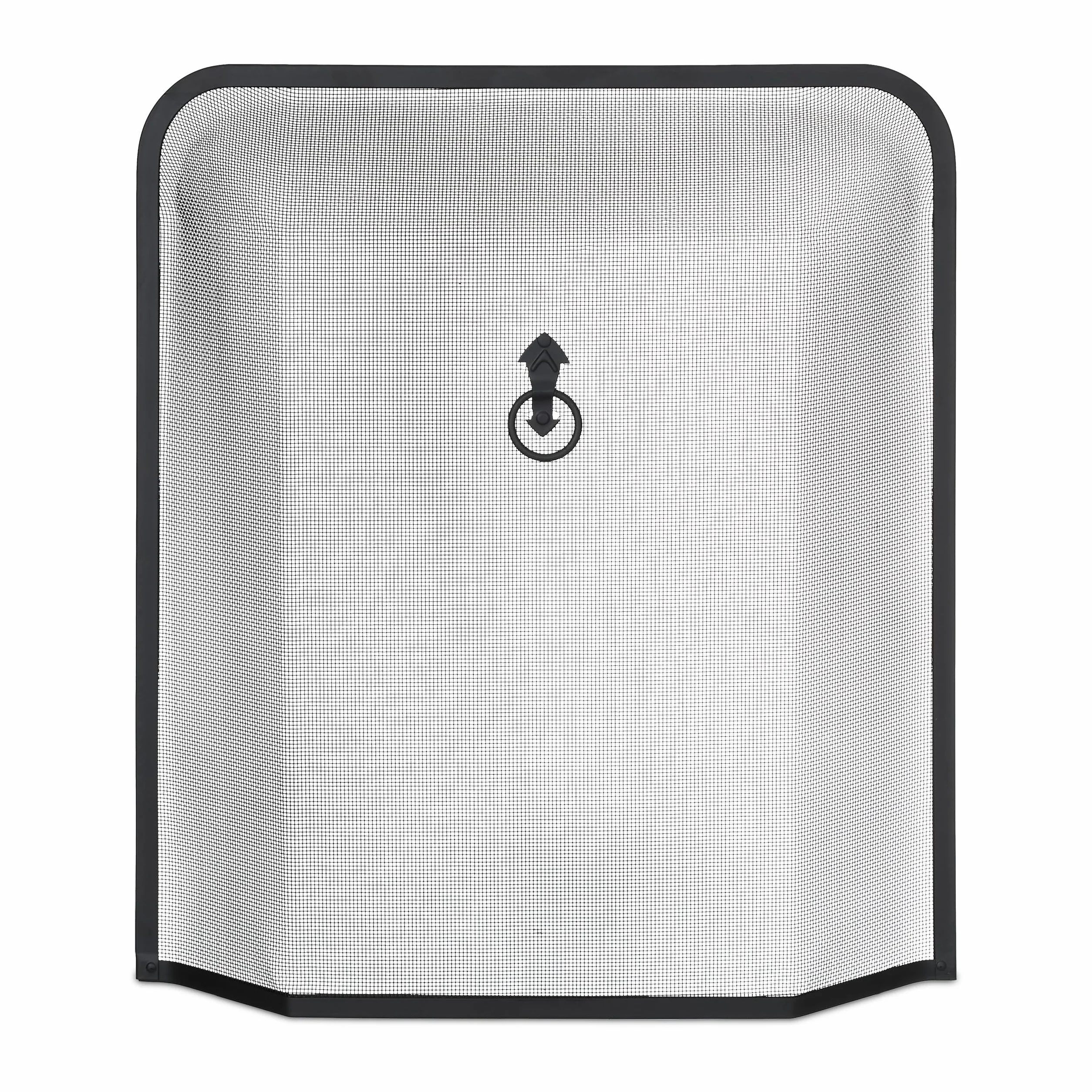 Relaxdays Griglia Parascintille, Protezione per Camino, Stufa Caminetto, H x L: 61 x 54 cm, in Ferro Battuto, Nero