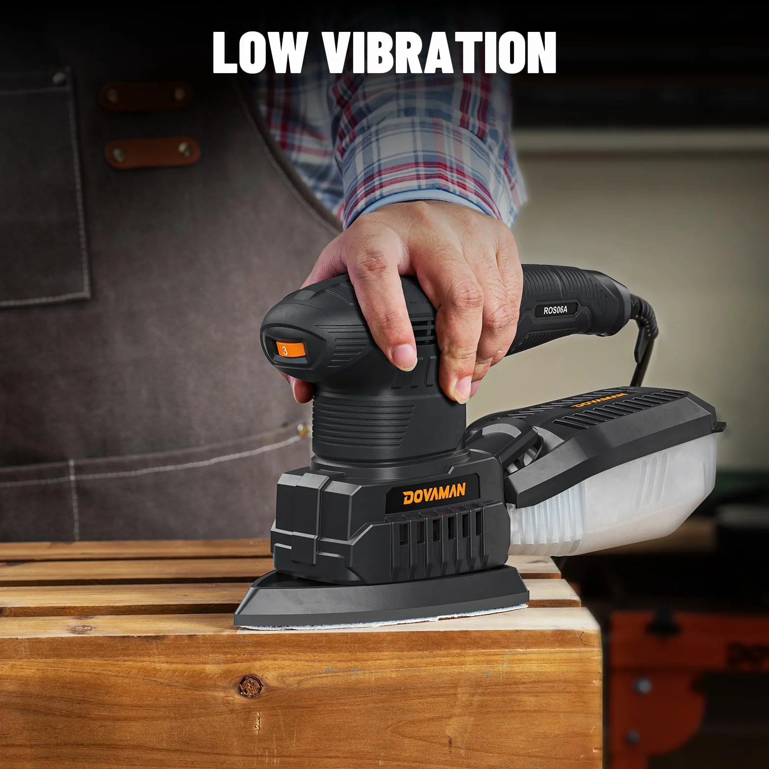 DOVAMAN ROS06A Levigatrice Multifunzione 3-in-1 200W 6 Velocità per Legno e Acciaio
