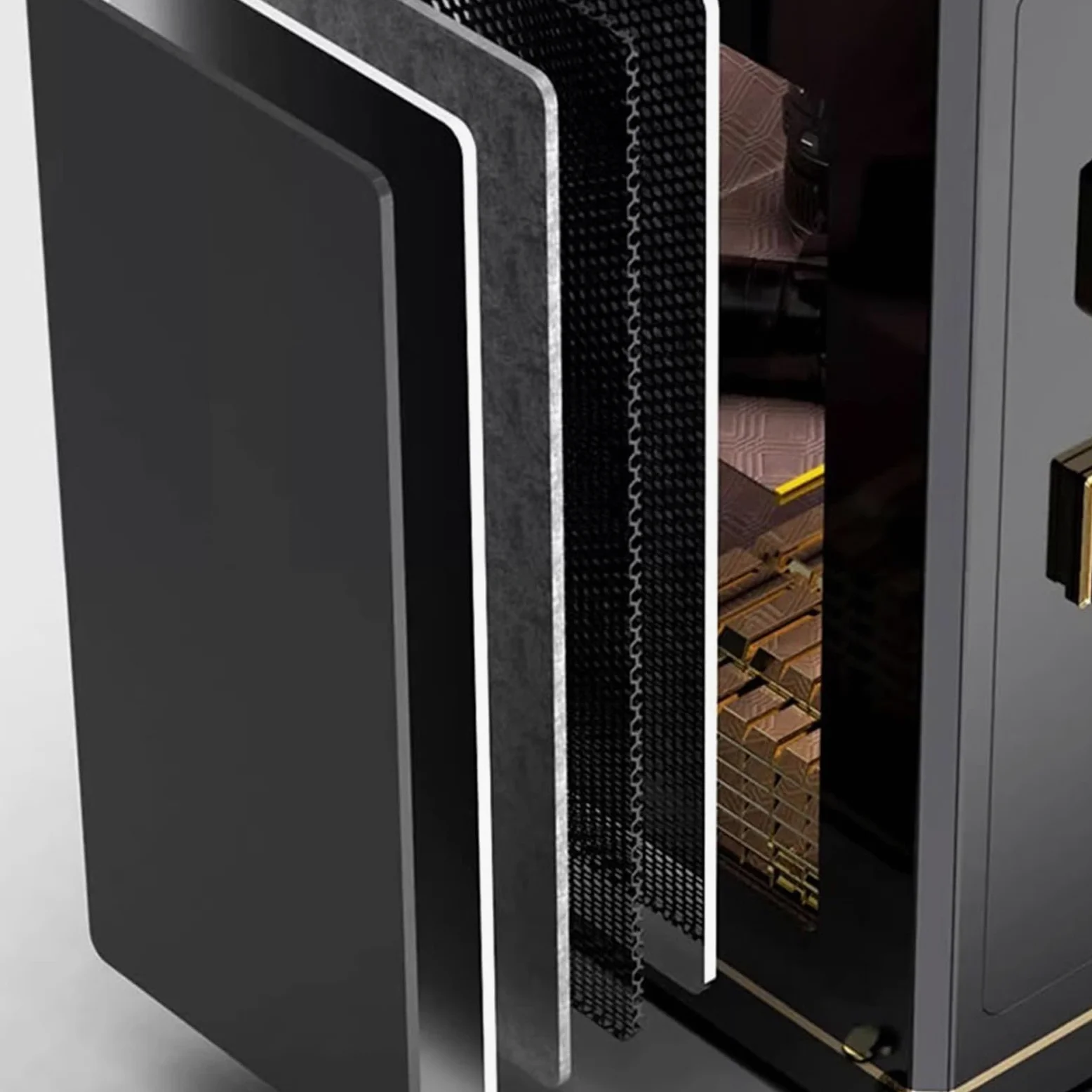 Cassetta di Sicurezza Home Office Porta singola Cassaforte for grandi spazi Cassetta di sicurezza multistrato regolabile Cassette di sicurezza con password in acciaio anti-scasso for impronte digitali