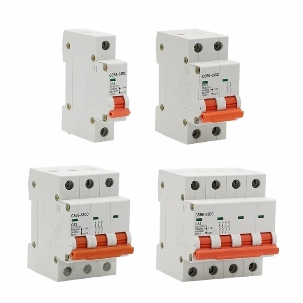 Interruttore Magnetotermico 1 Pz 1P 2P 3P 4P DC 250V-1000V Mini Circuit Breaker MCB Fusibile Sistema FV Solar Engery 3/6/10/16/20/25/32/40/50/63/80/100/125A Interruttori Automatici(4,32A)