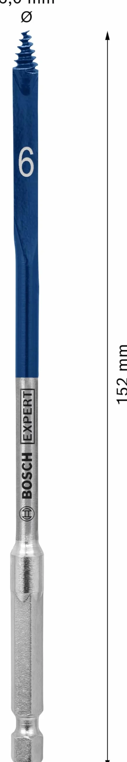 Self Cut Speed Spade Bit 6mm x 152mm HEX Shank
