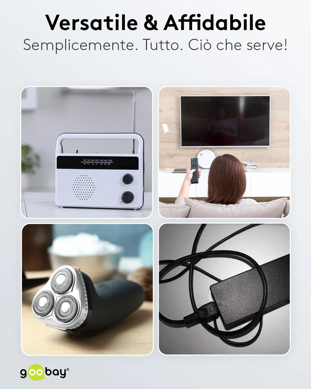 LINK, 95038, CAVO ALIMENTAZIONE CON SPINA ITALIANA BIPOLARE 10A - PRESA 8 FORM DIRITTA FEMMINA C7 MT.3