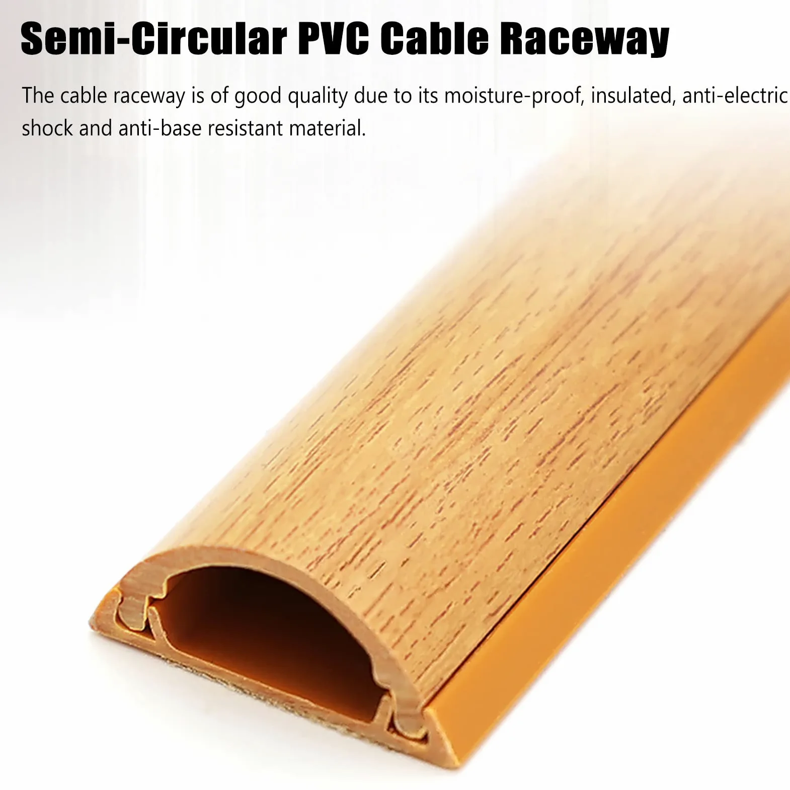 Passacavi Canale per La Gestione dei Cavi con Superficie Effetto Legno, Passacavi Autoadesivi per Pavimento/Parete, Copricavo in PVC(Style C,Model C)