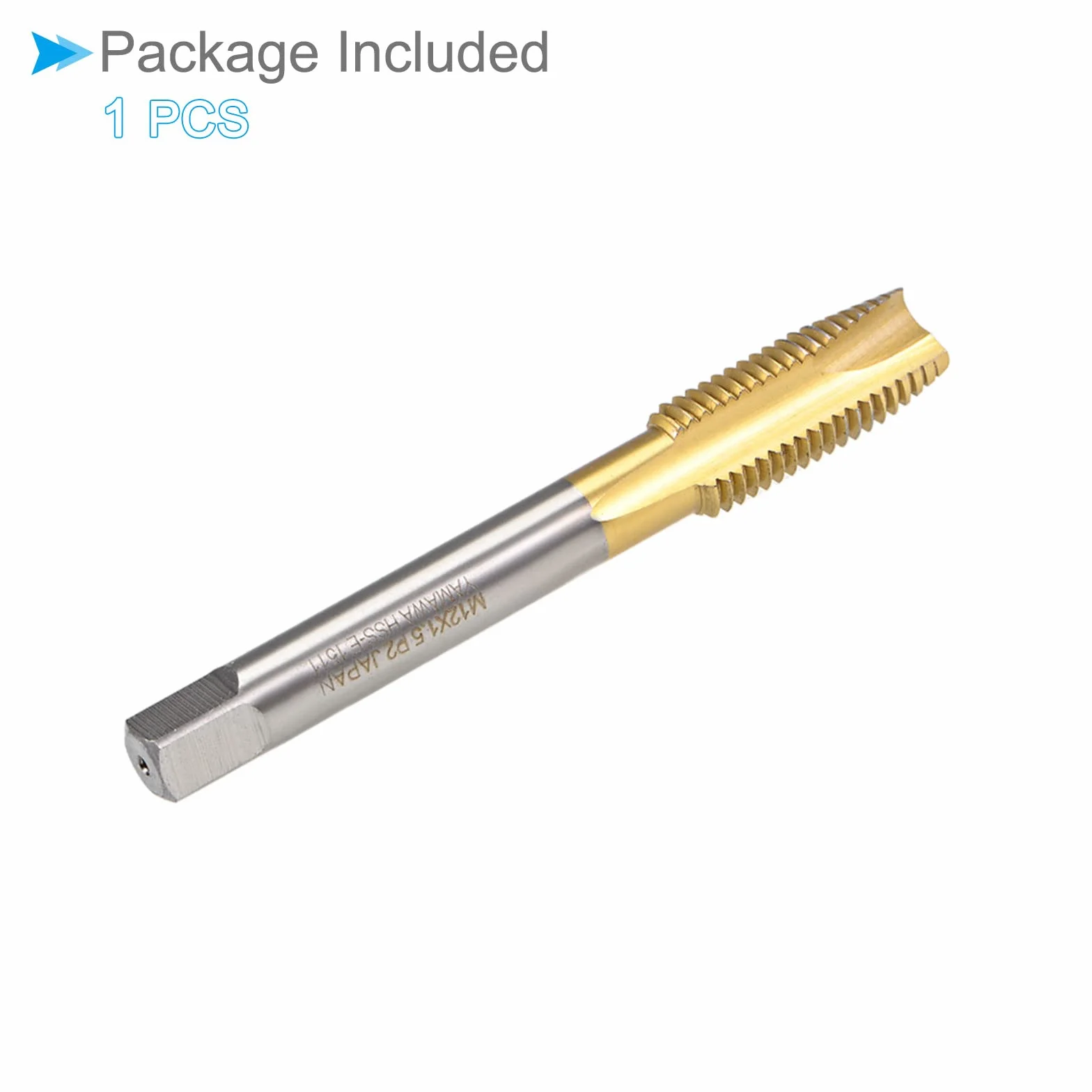 Spiral Point Tap M12 x 1.5 Titanium Coated HSS 6542 Thread Tap 1Pc