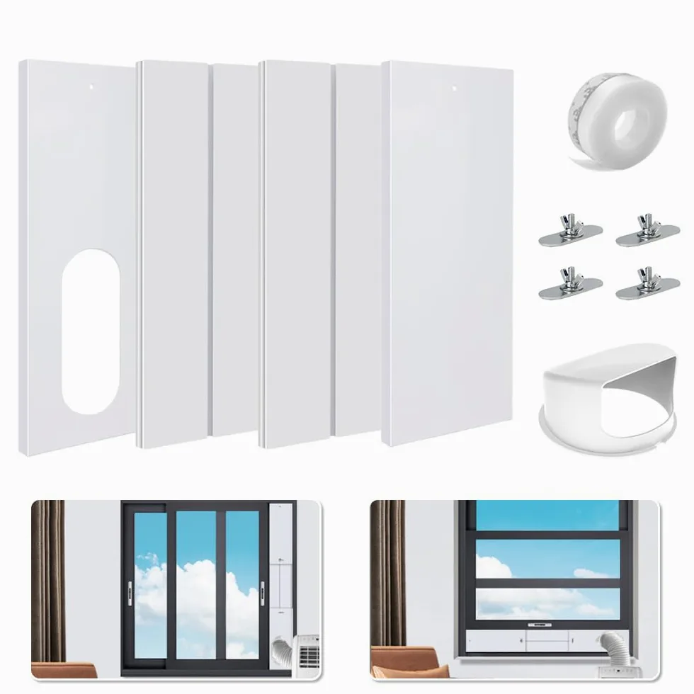 4 pezzi set di guarnizioni per condizionatore portatile, 10 cm, 130 e 150 mm, universale, set di guarnizioni per finestre per condizionatore portatile, guarnizione per porte per finestre da 43-140 cm