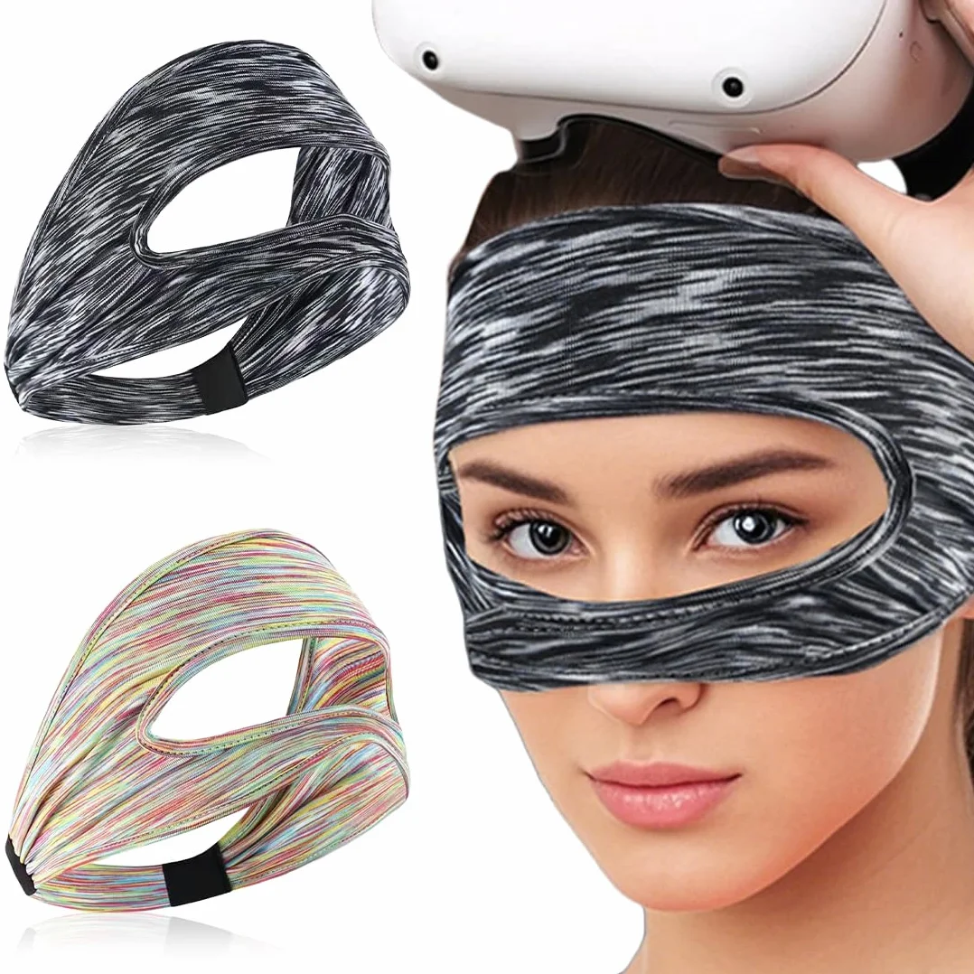 2 Pezzi VR Maschera per Occhi per Meta Quest 3/Quest 3S, VR Traspirante Maschera, Lavabile VR mascher, per PS VR2/Meta Quest Pro/Meta Quest 2/Oculus Quest 2/HTC Vive (Grigio+Colore)