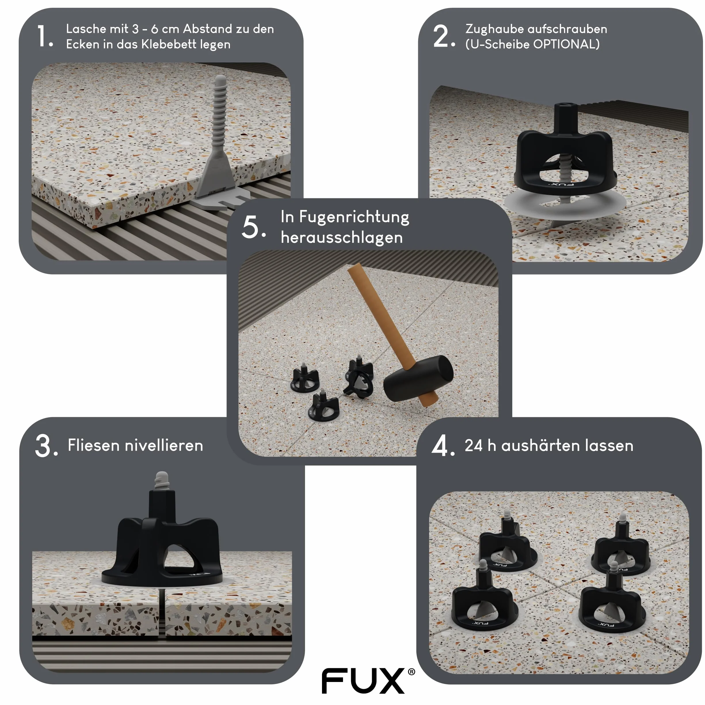 Kit livellamento piastrelle 2mm 100 dadi 200 viti 300 pezzi FUX