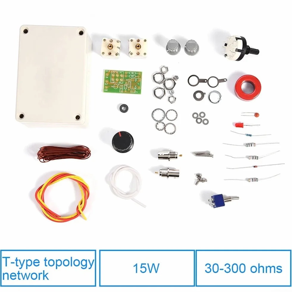 Kit sintonizzatore manuale -30MHz per Ham QRP, rete tipo T con indicatore LED VSWR, gestione potenza RF 15W, interfaccia Q9