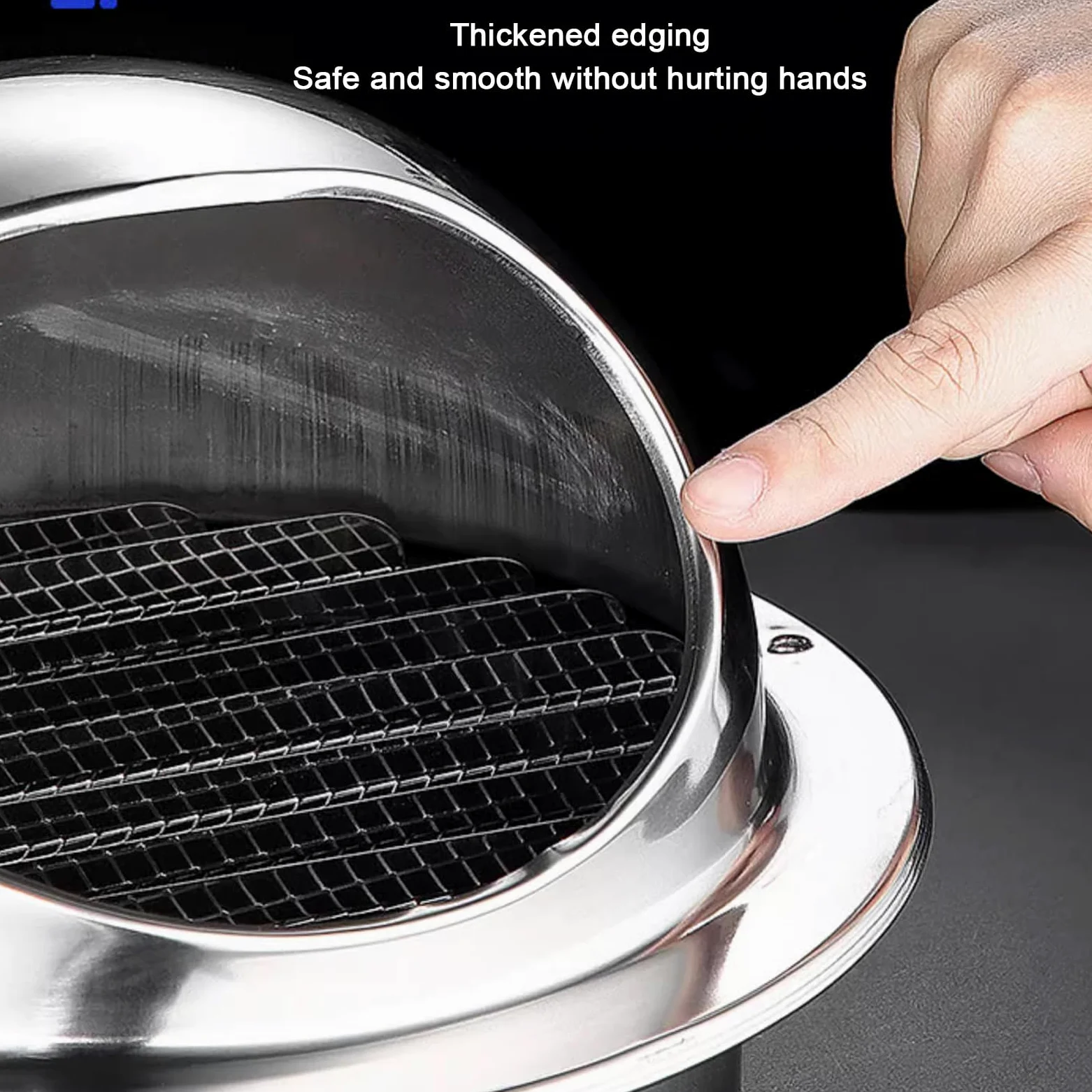 acciaio inox 304 aria sfiato coperture,rotondo Wall sfiato Outlet copertura,tubo pioggia copertura Protettore cappello External Wall scarico Comignolo,Range Hood Outlet Windshied sfiato cappello ()