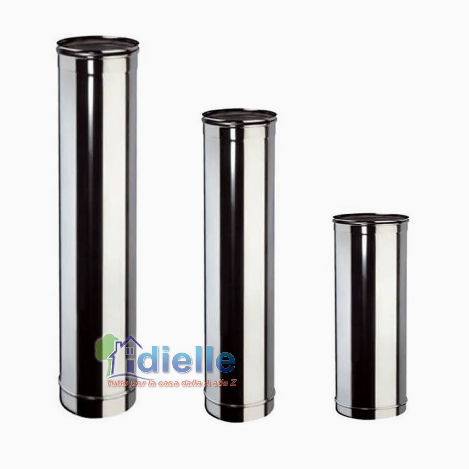 CANNA FUMARIA TUBO ACCIAIO INOX AISI 304 diam. 200 MT 1 spess. 0,5 mm CAMINO