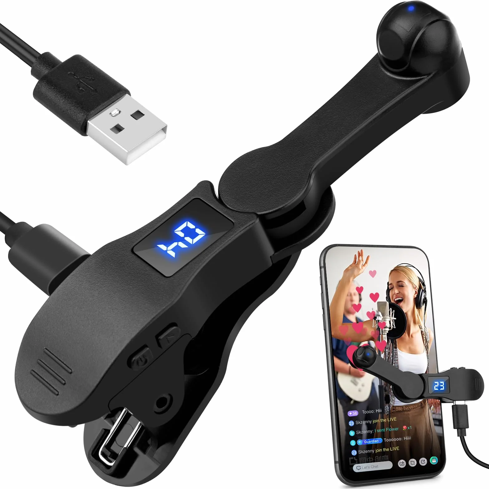 Clicker automatico per smartphone, dispositivo per schermo del telefono, per app iPhone, iPad, simulazione rapida del dito, clic continuo per gioco, trasmissioni in diretta, affare lampo, attività