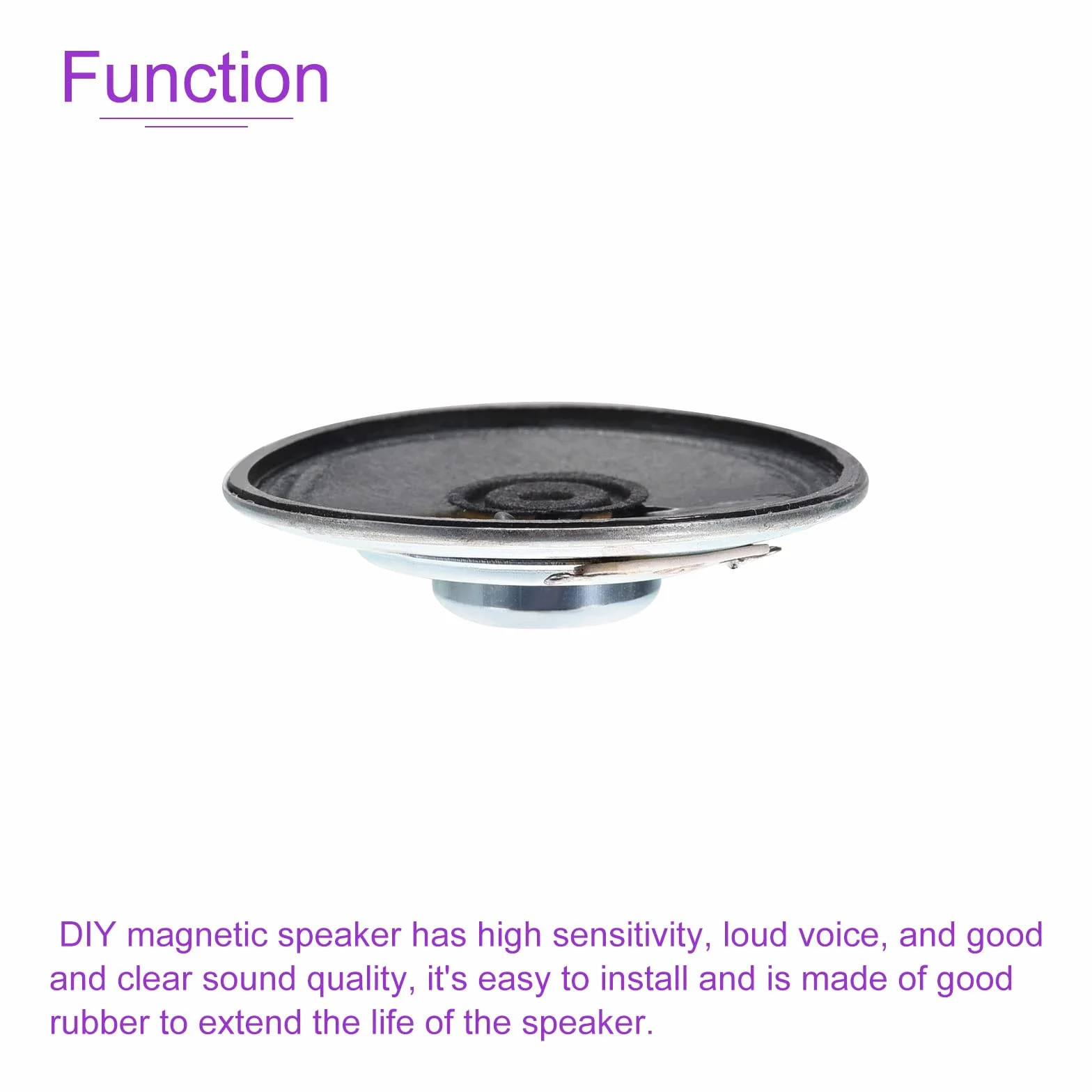 DMiotech 2 pezzi 2 W 8 Ohm 50mm Diametro FAI DA TE Altoparlante Magnetico Forma Rotonda Altoparlante Interno di Ricambio per Altoparlante FAI DA TE Nero