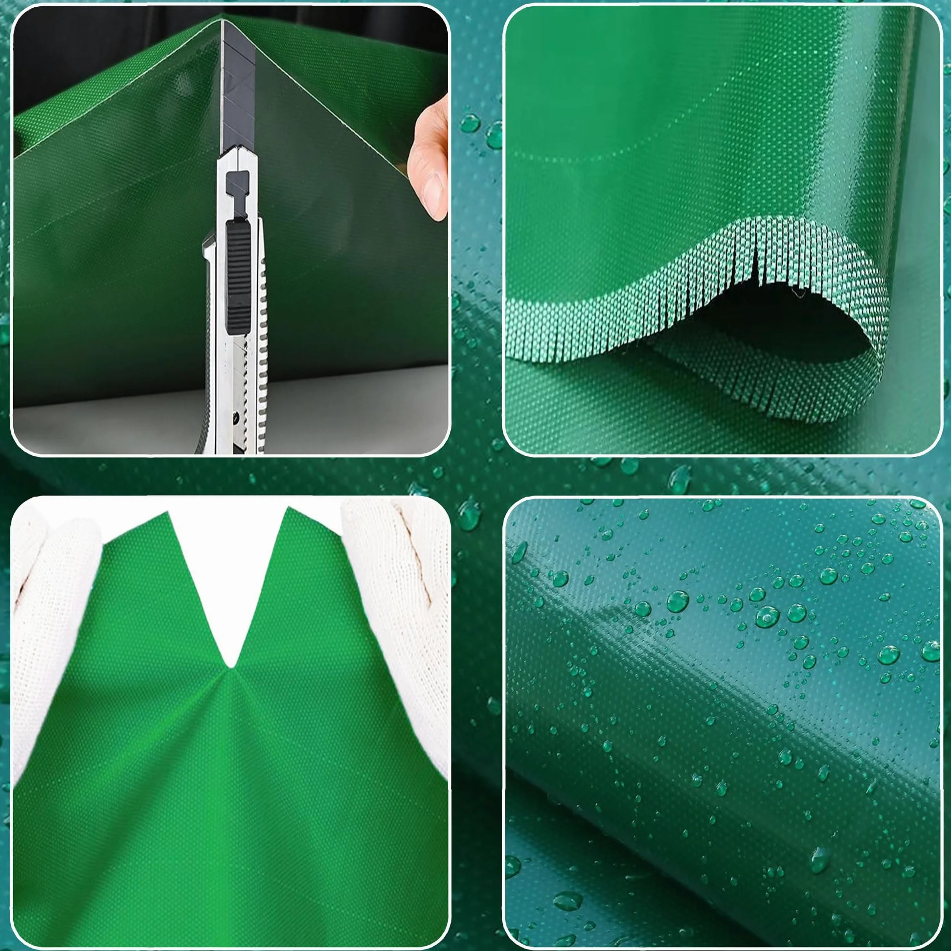 YANFEILI Telone Rinforzato,2x2.5m 520g/m² telo PVC con Occhielli telo in tessuto e protettivo,telone rinforzato occhiellato verde