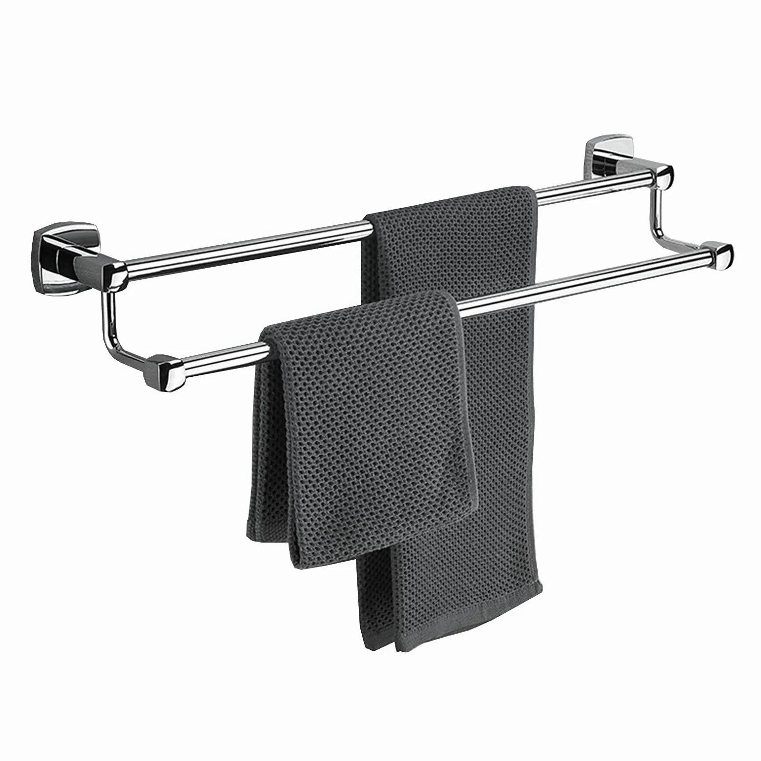 Portasciugamani da Parete Doppio portasciugamani da Doccia per Bagno, portasciugamani SUS304 Finitura Argento Lucido in Acciaio Inossidabile per Bagno o Cucina (Dimensioni : 100cm)