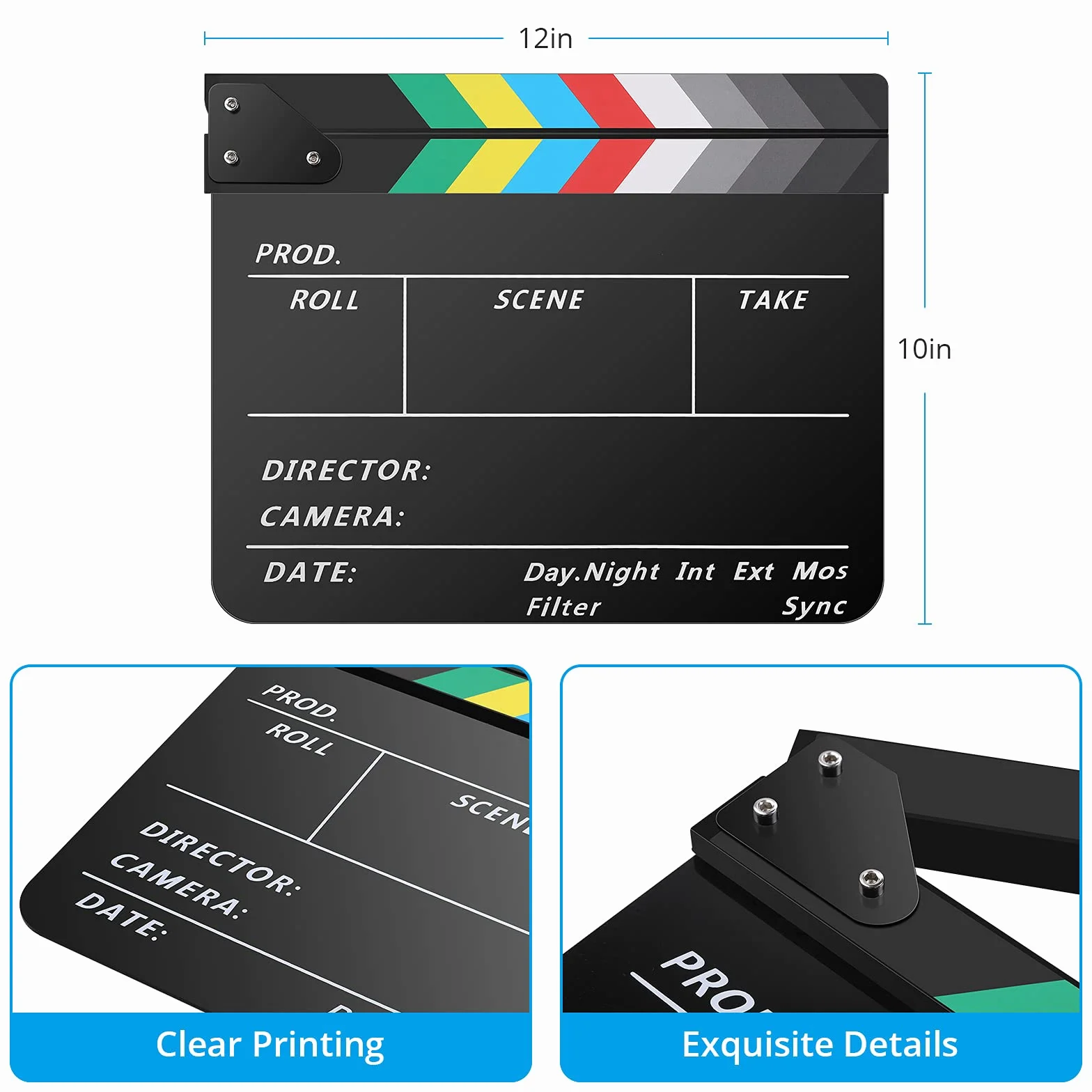 Cinematografico di Film Clapper, Acrilico Assicella Secco Acrylic Plastic Ciak Cinematografico, Multicolor