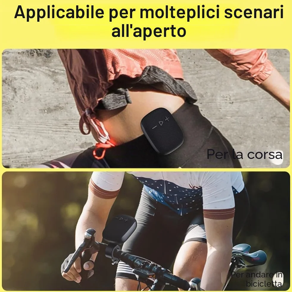 Altoparlante per bicicletta senza fili Bluetooth - Subwoofer per manubrio della bicicletta - nero - facile da installare e utilizzare