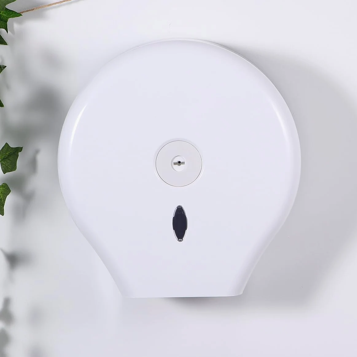 Dispenser Igienica Muro Bianco in Rotondo Carta Abs | Finestra Livello Carta, Dotato di Chiave, per Casa e Toilette, Stile Rotondo, Accessorio da Parete