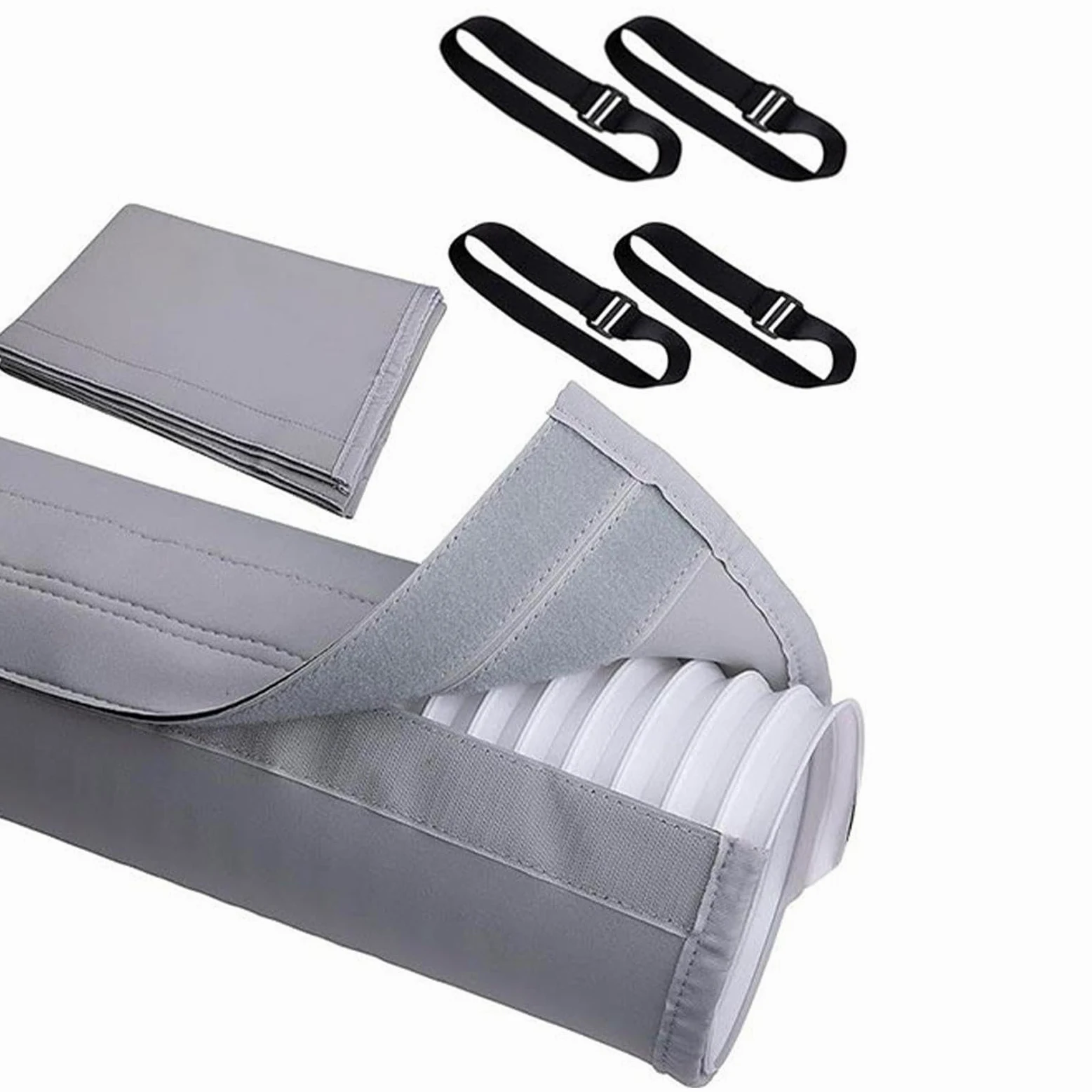 2 manicotti isolanti portatili per condizionatori d'aria, per tubo di scarico da 12,7 cm e 15 cm di diametro, coperture protettive isolanti per condotti CA, copertura di sfiato per condotti isolati