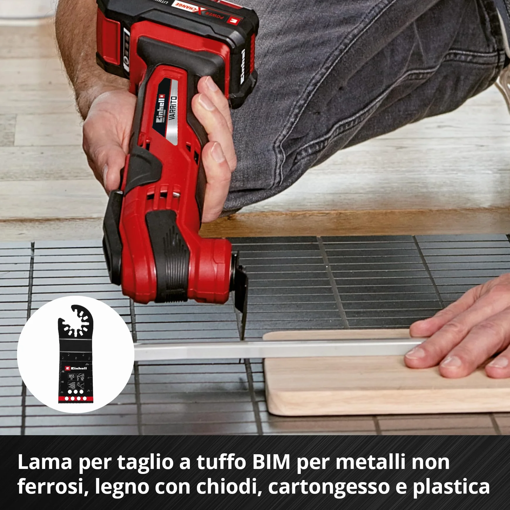 Einhell set multiutensile 6 pz. lama BIM HCS CrV HM raspa delta raschietto
