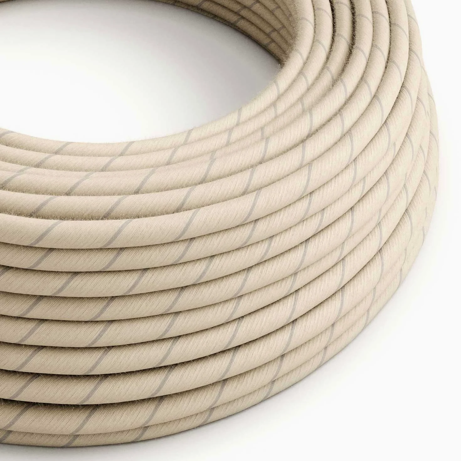 creative cables Cavo Elettrico Rotondo Vertigo Rivestito in Cotone e Lino Avena ERD23-10 Metri, 2x0.75
