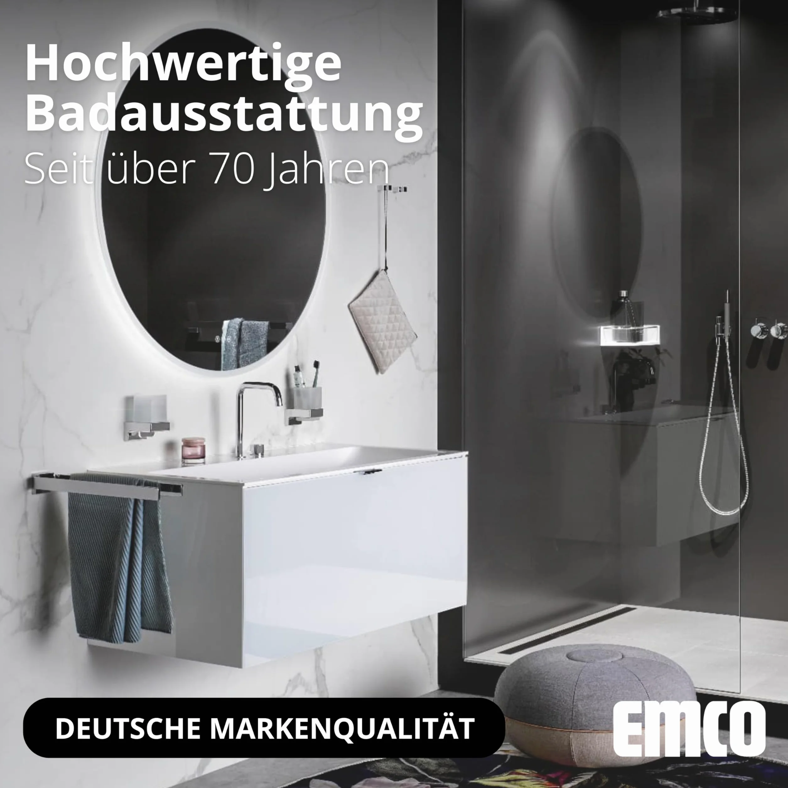 Emco Portarotolo Polo con coperchio, cromato (70000100), ottone, altro, 60 x 115 x 138
